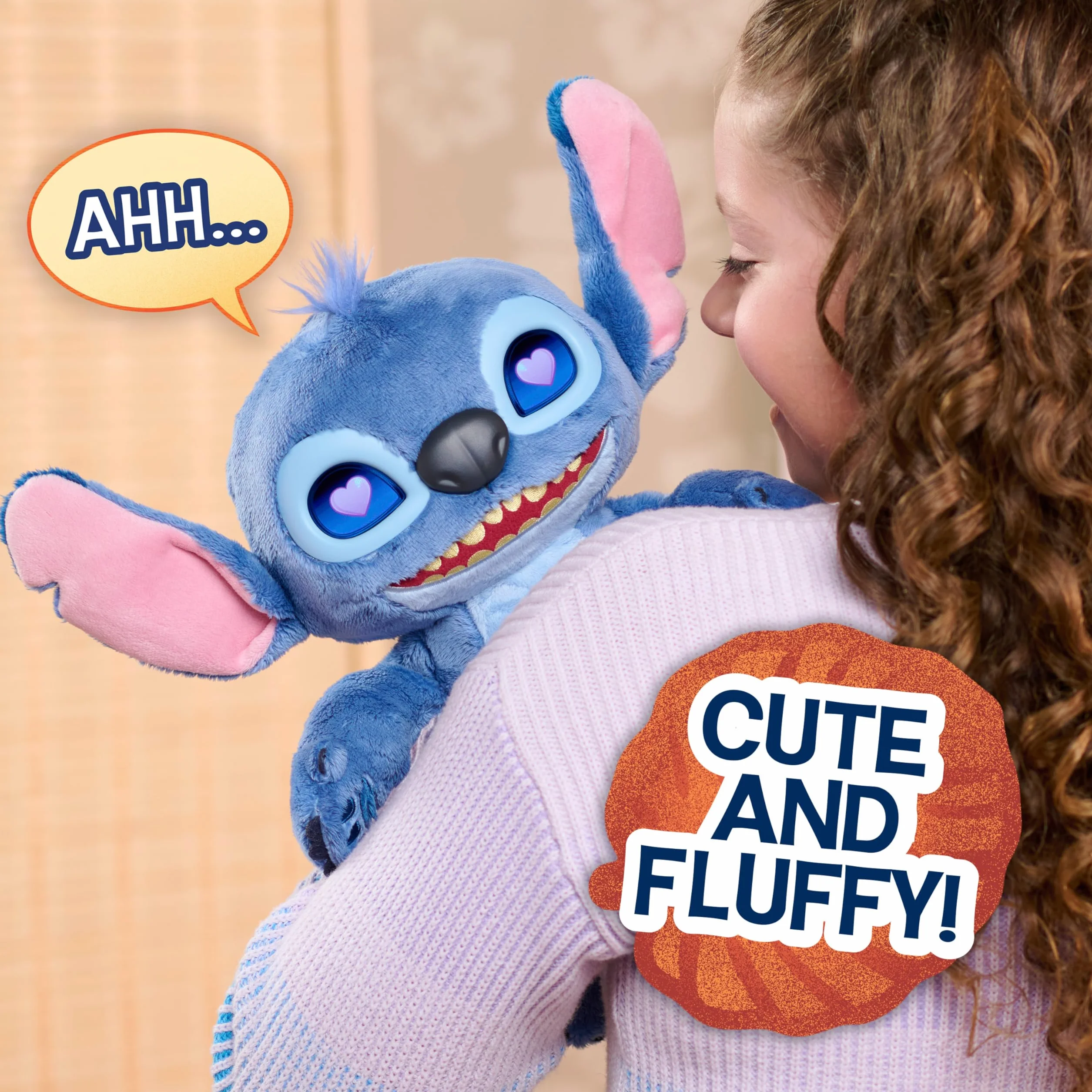 Disney Stitch Many Moods 14-inch Interactive Plush, 50+ sounds & phrases, LCD Eyes, inspired by Disney's new live-action Lilo & Stitch movie, Toy for Fans, Girls, Boys, Kids 3+ by Just Play