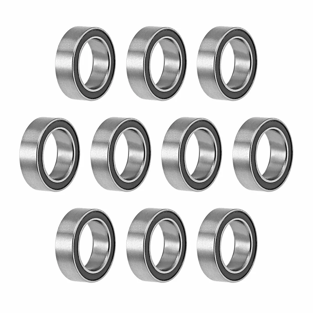 sourcing map 10 sztuk łożysko kulkowe zwykłe MR128-2RS średnica wewnętrzna 8 mm 12 mm średnica zewnętrzna 3,5 mm otwór podwójnie uszczelniona stal chromowana Z2