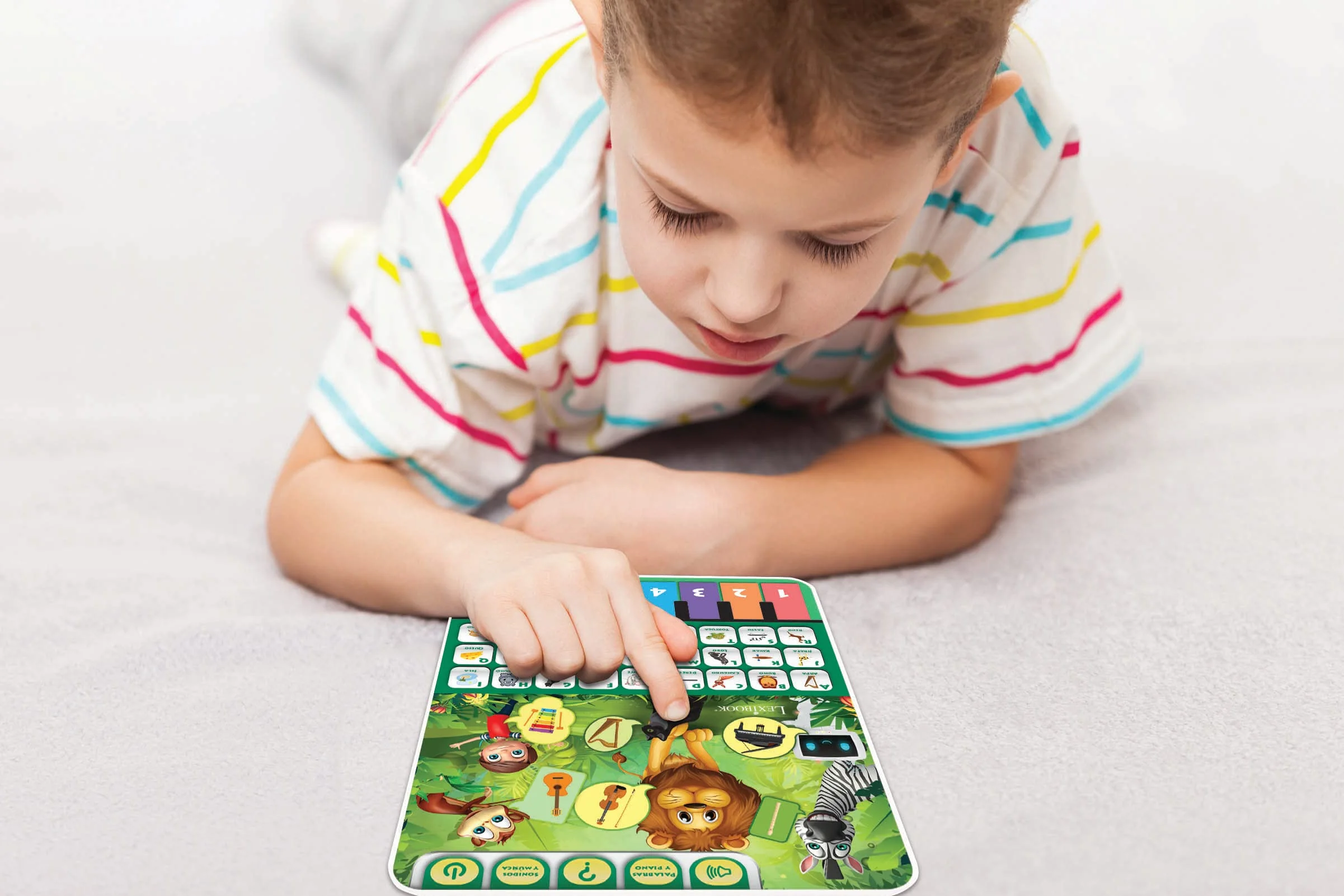 Lexibook Mówiący tablet edukacyjny do nauki alfabetu, liczb, zwierząt i muzyki, hiszpańskiego