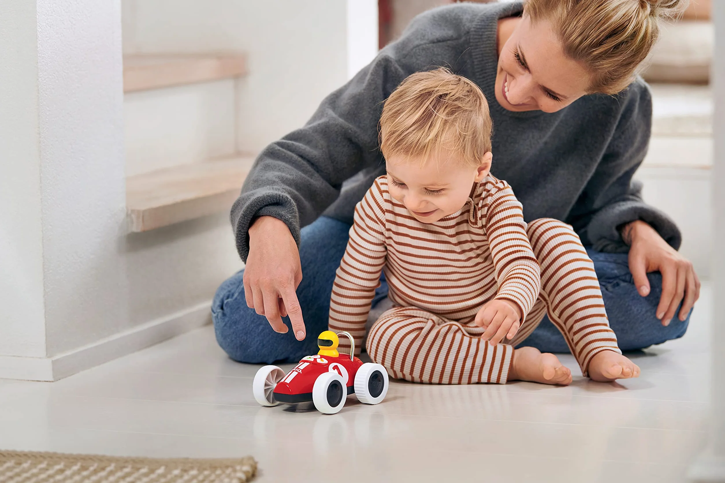Push & Go Rennwagen Silber Edition Push Along