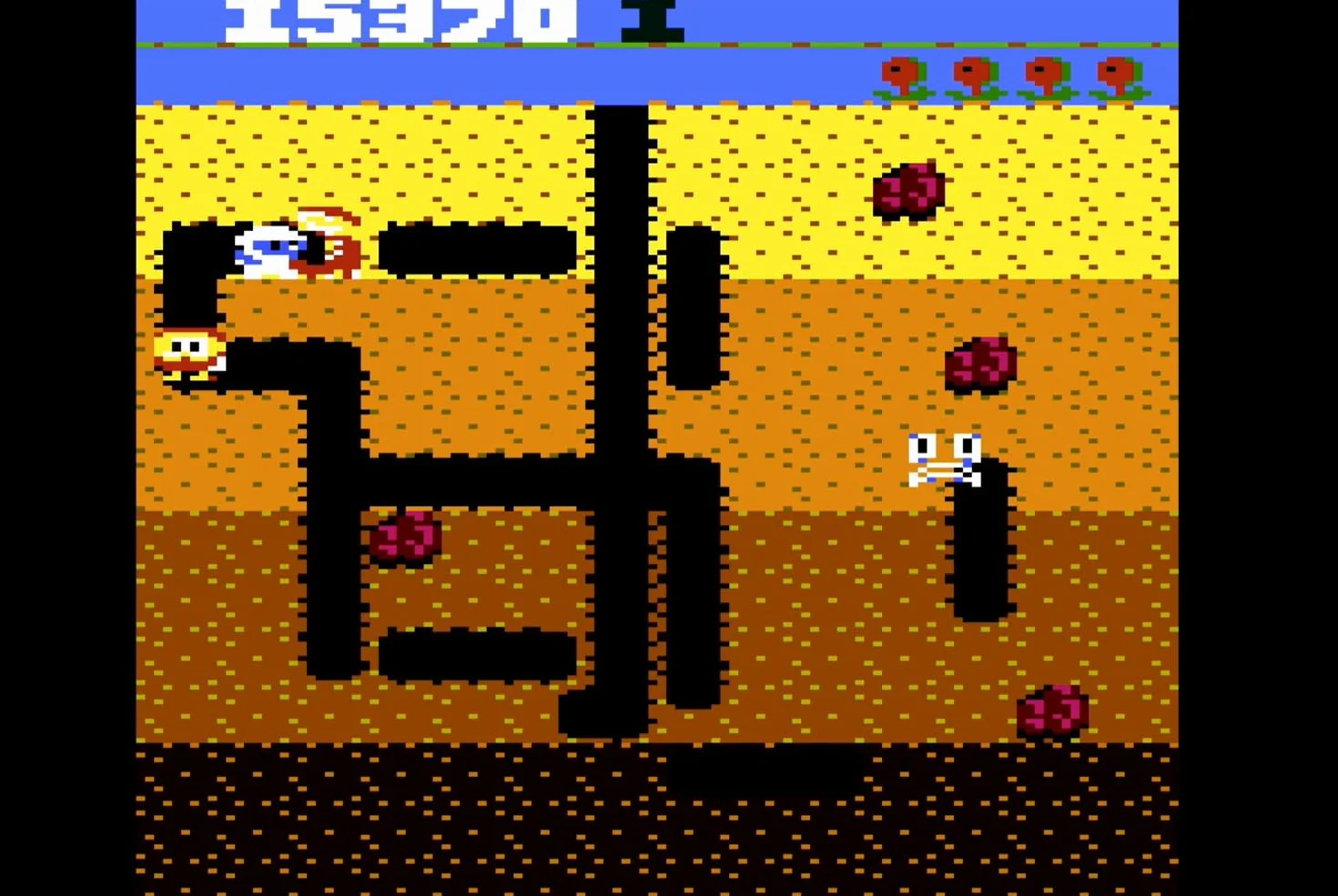 DIG DUG (kompatybilny z systemami gier wideo Atari 2600+, Atari 7800+ i Atari 7800)