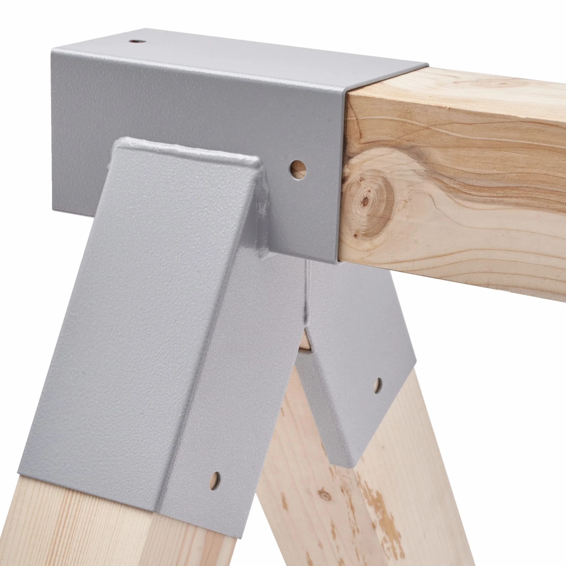 TRIBECCO® Czworokątny łącznik huśtawki 90/90 mm, 90° (90° szary), z malowanej proszkowo blachy stalowej do huśtawek ogrodowych, stabilny trójkąt w kształcie litery A, z otworami montażowymi Ø 10 mm