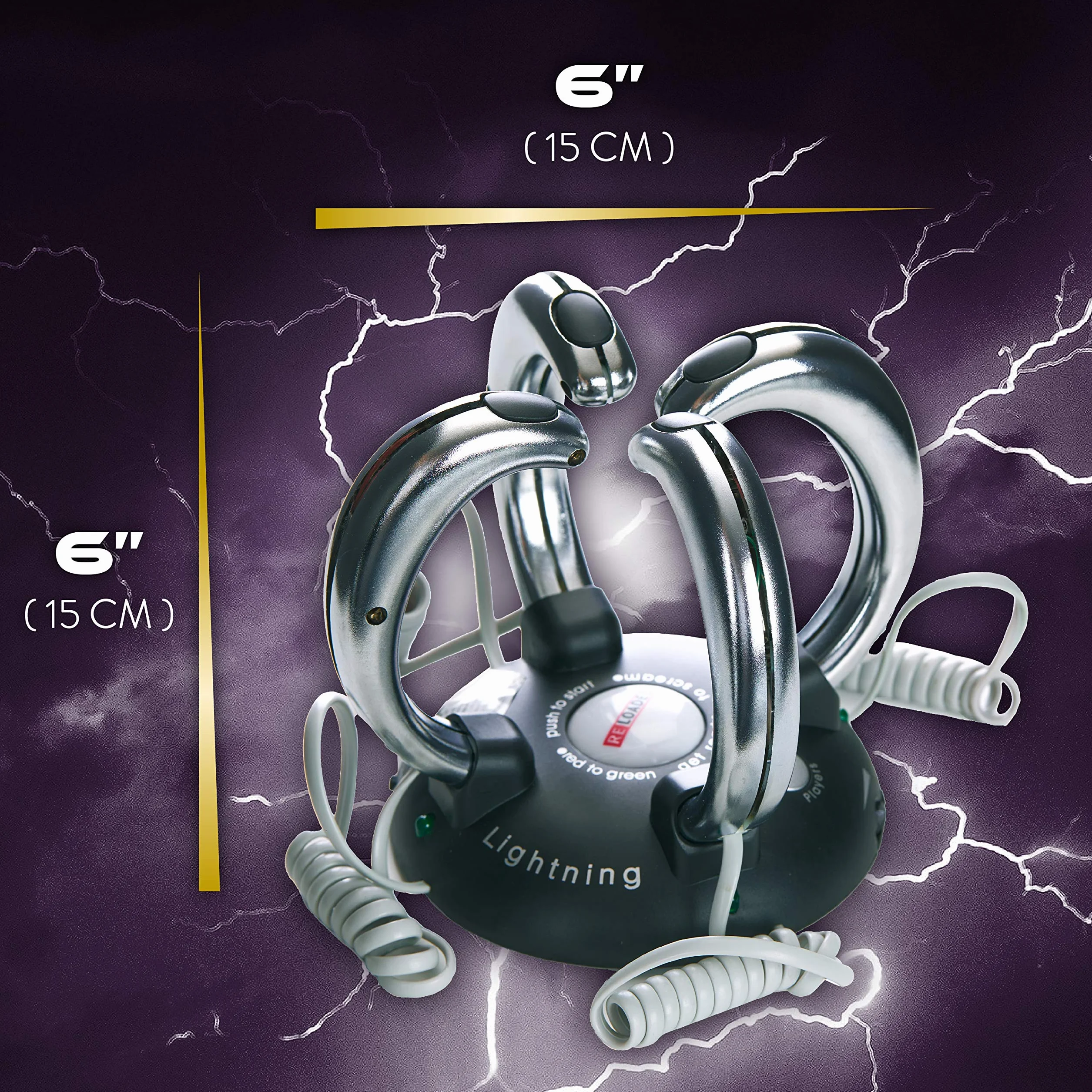 Paladone Lightning Reaction Reloaded – gra imprezowa z reakcją na wstrząsy elektryczne, dla dorosłych i dzieci, ekstremalna ruletka