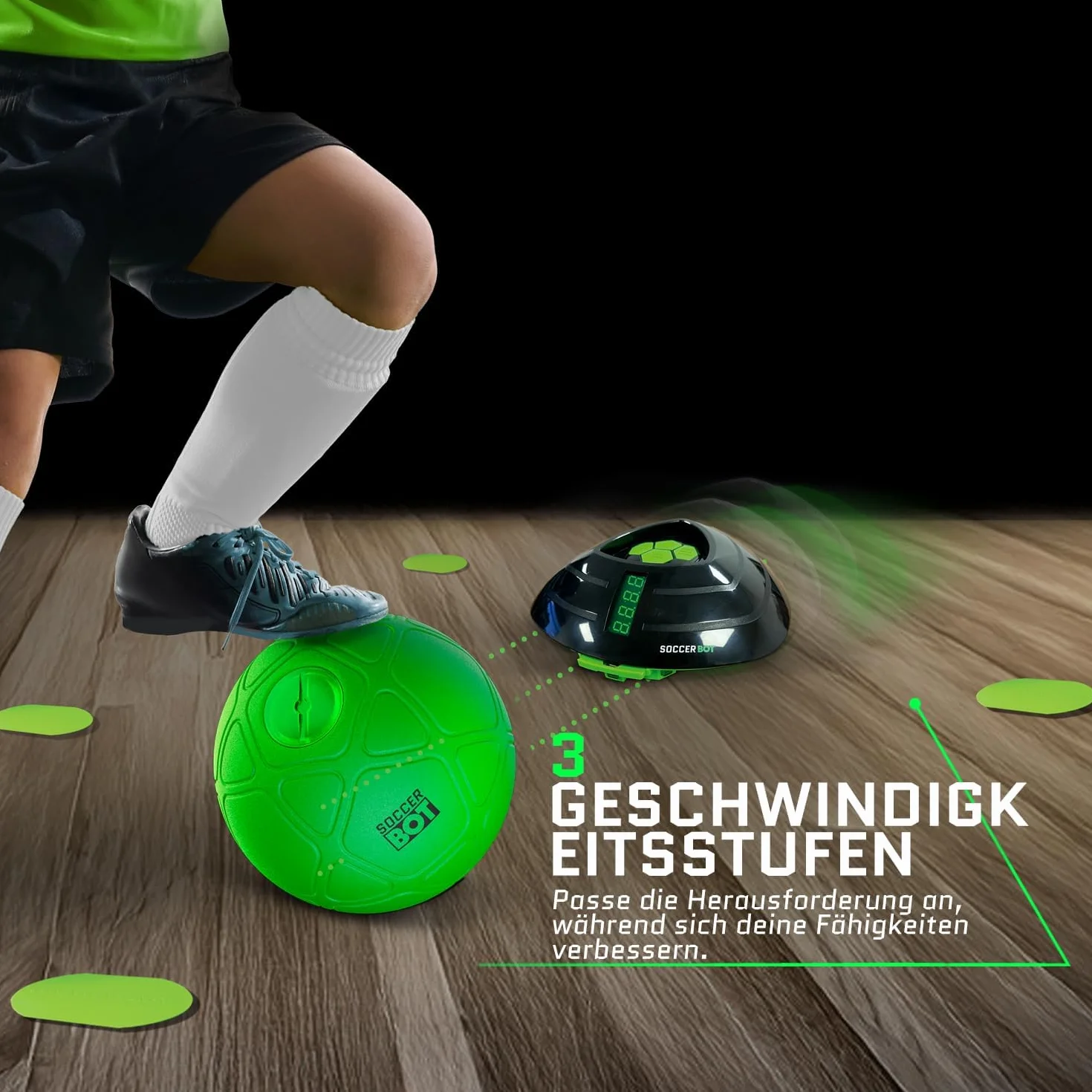 Smart Ball 1001CB Soccer Bot Indoor Football Trainer, czarny