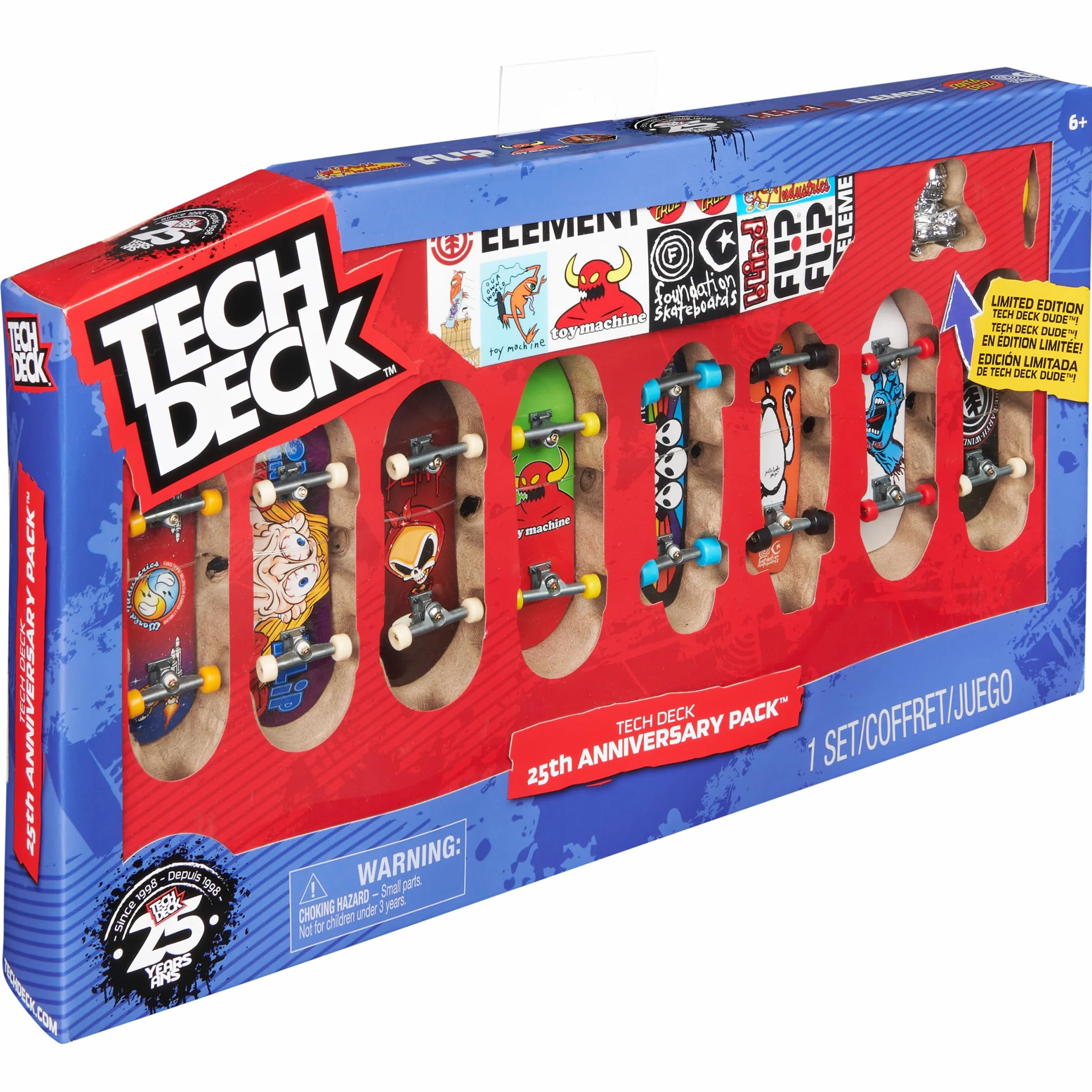 Tech Deck, Podstrunnice z okazji 25-lecia z ekskluzywną figurą, kolekcjonerskie i konfigurowalne mini deskorolki, zabawki dla dzieci od 6 lat