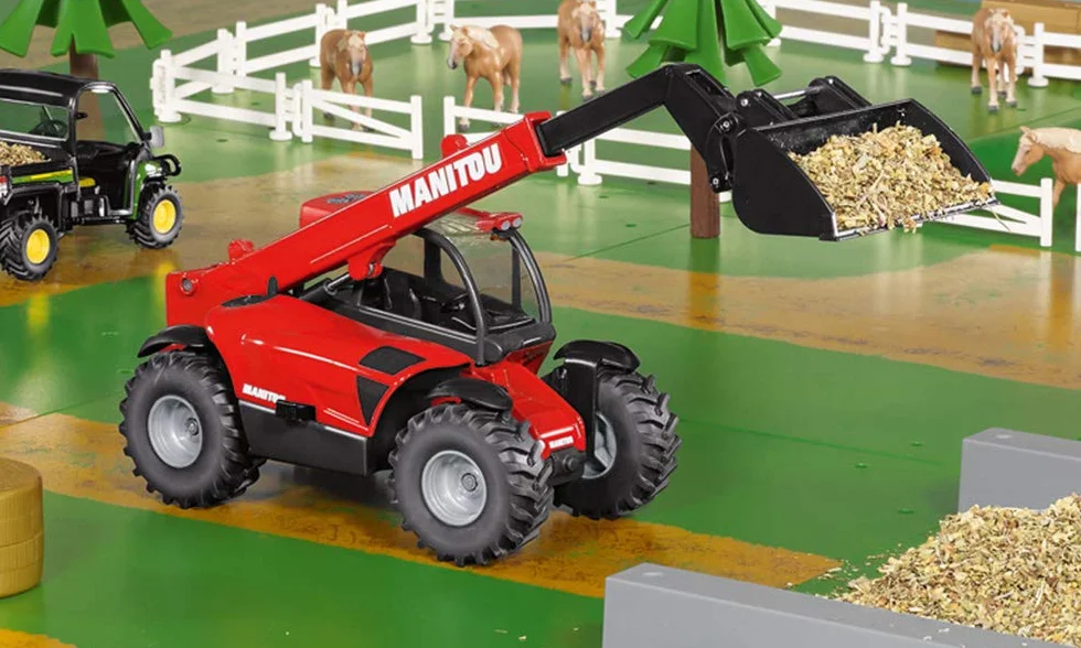 Siku 3067, Manitou Ładowarka teleskopowa, 1:32, Metal,Tworzywo sztuczne, Czerwona, Ruchome ramię załadowcze