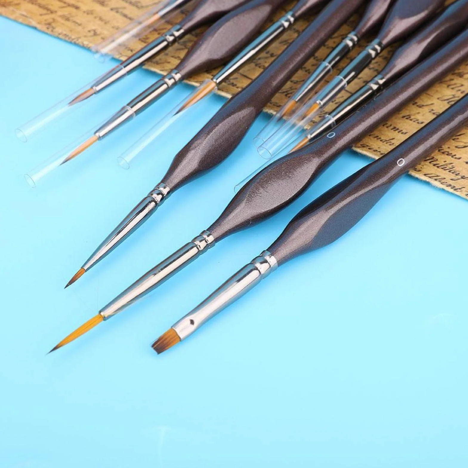 12 szt. ma?y miniaturowy zestaw p?dzli do malowania pins delikatna wk?adka szczotki do malowania artystycznego zestaw narz?dzi do malowania z torb? do Paintbrushes