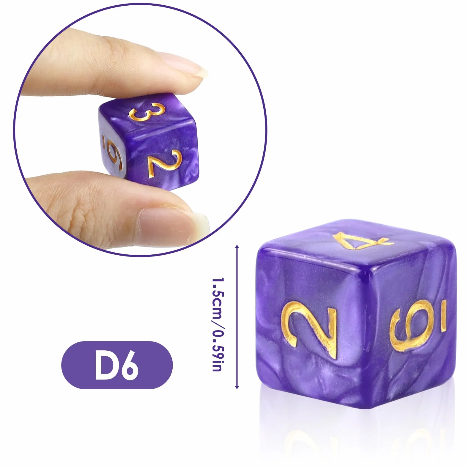 Zestaw wielościennych kostek, 6-stronne, kolorowe kostki, 40 sztuk wielościennych kostek, zestaw kostek D6 do gry w lochy i smoki, Pathfinder DND, RPG, MTG, gry stołowe, gra planszowa (D6)