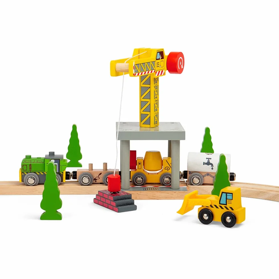 Bigjigs Rail Magnetic Big Yellow Crane - Other Major Wooden Rail Brands are Compatible
