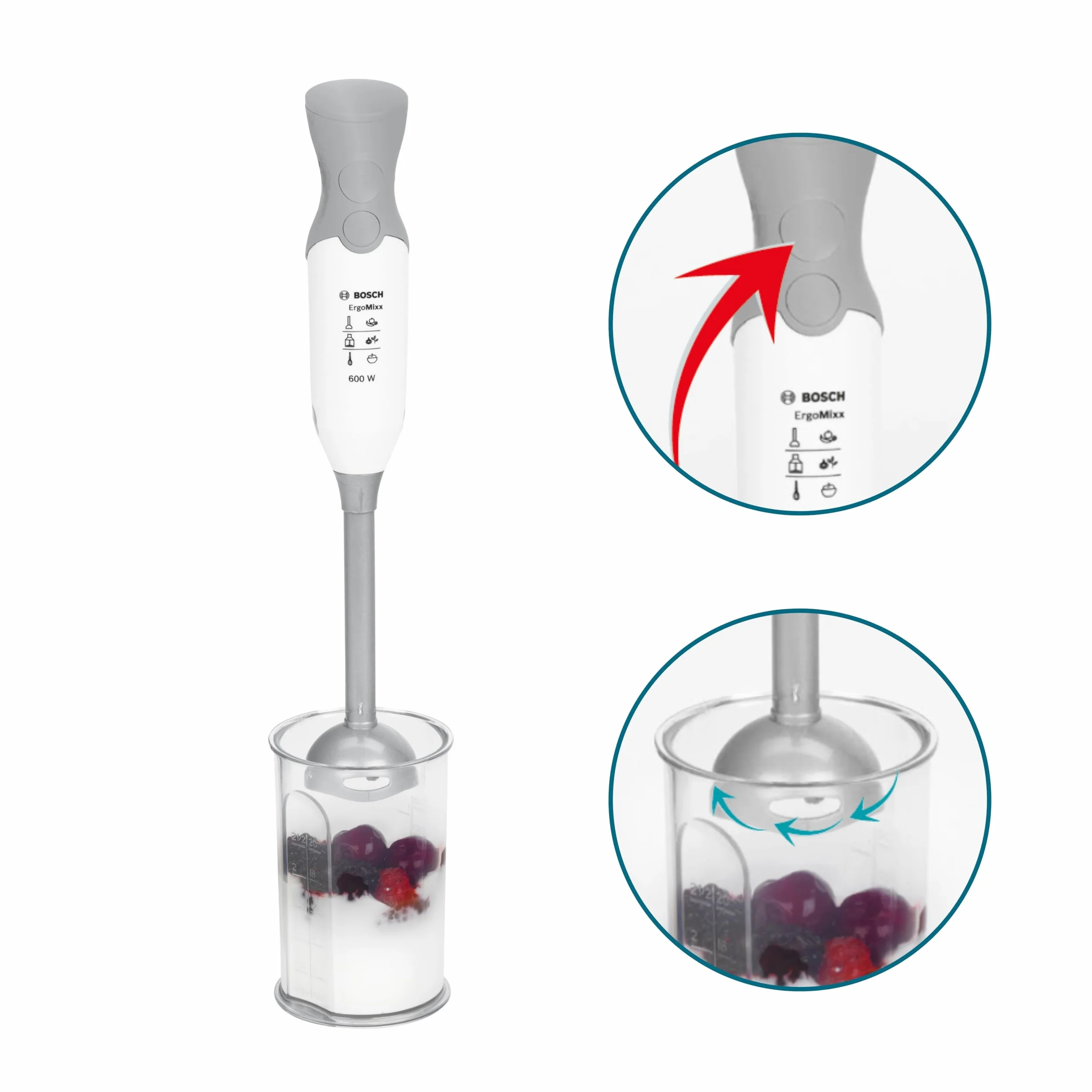 Theo Klein 9246 Blender ręczny Bosch Atrapa dla dzieci 8x8x27,5 cm od 3 lat