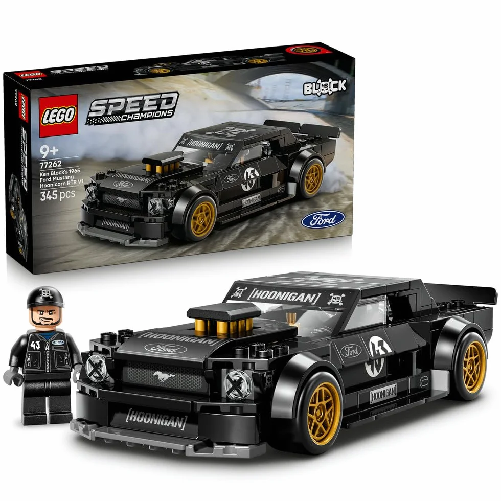 LEGO Speed Champions 65 Ford Mustang Hoonicorn V1 Kena Blocka, zabawka konstrukcyjna dla chłopca lub dziewczynki, zestaw z samochodem wyścigowym dla dzieci, pomysł na prezent dla 9-latka 77262