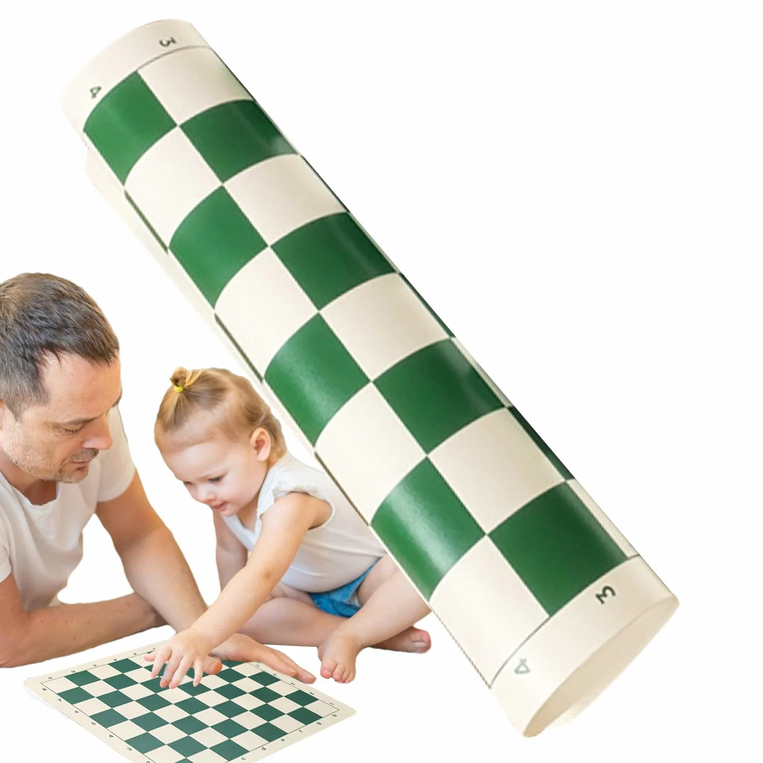 Generisch Tournament Chess Mat – składana deska do szachowania | 40 x 35 cm, zwijana płyta winylowa z lekką konstrukcją, przenośna deska do gry w podróż, na chessboard i warcaby