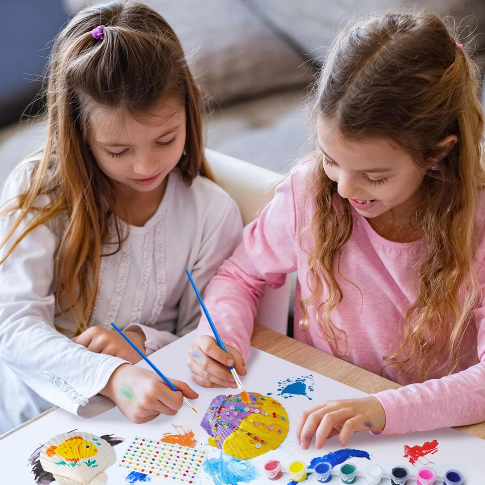 Eleanore's Diary Zestaw do Malowania Muszli dla Dzieci, Zestawy Artystyczne i Kreatywne Prezenty dla Chłopców i Dziewczynek, Zabawki DIY do Twórczych Rzemiosł dla Wiek 5 6 7 8 9 10 11 Lat
