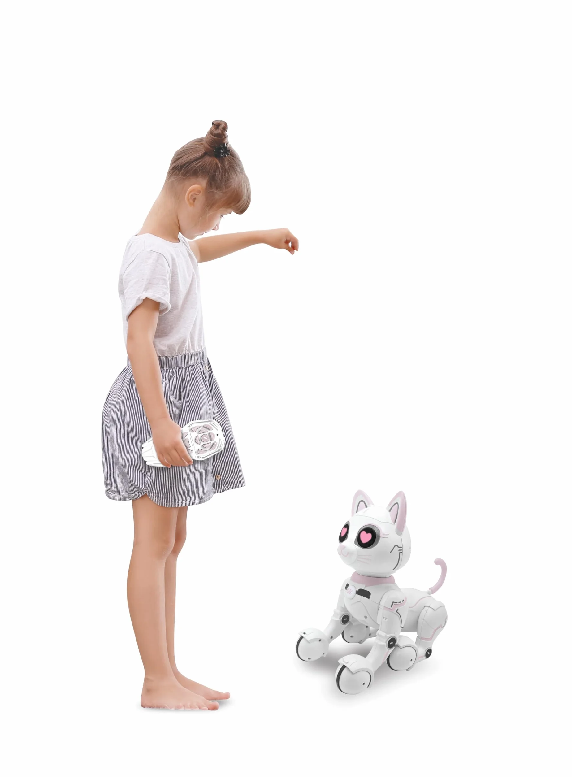 Lexibook, Power Kitty, Zdalnie Sterowany Robot Kot, Programowalny Inteligentny Robot, Światło, Dźwięk, Biały, Różowy, KITTY01