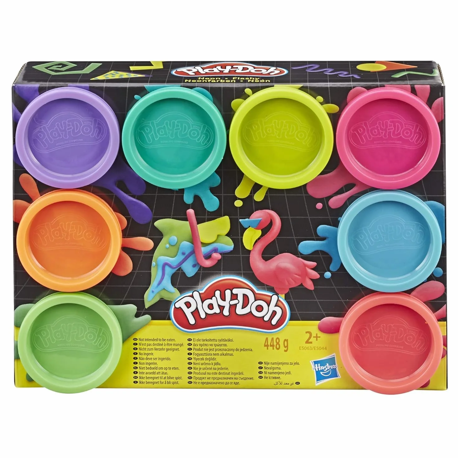 Play-Doh 8-pakowy neonowy nietoksyczny związek modelujący z 8 kolorami, E5063ES1