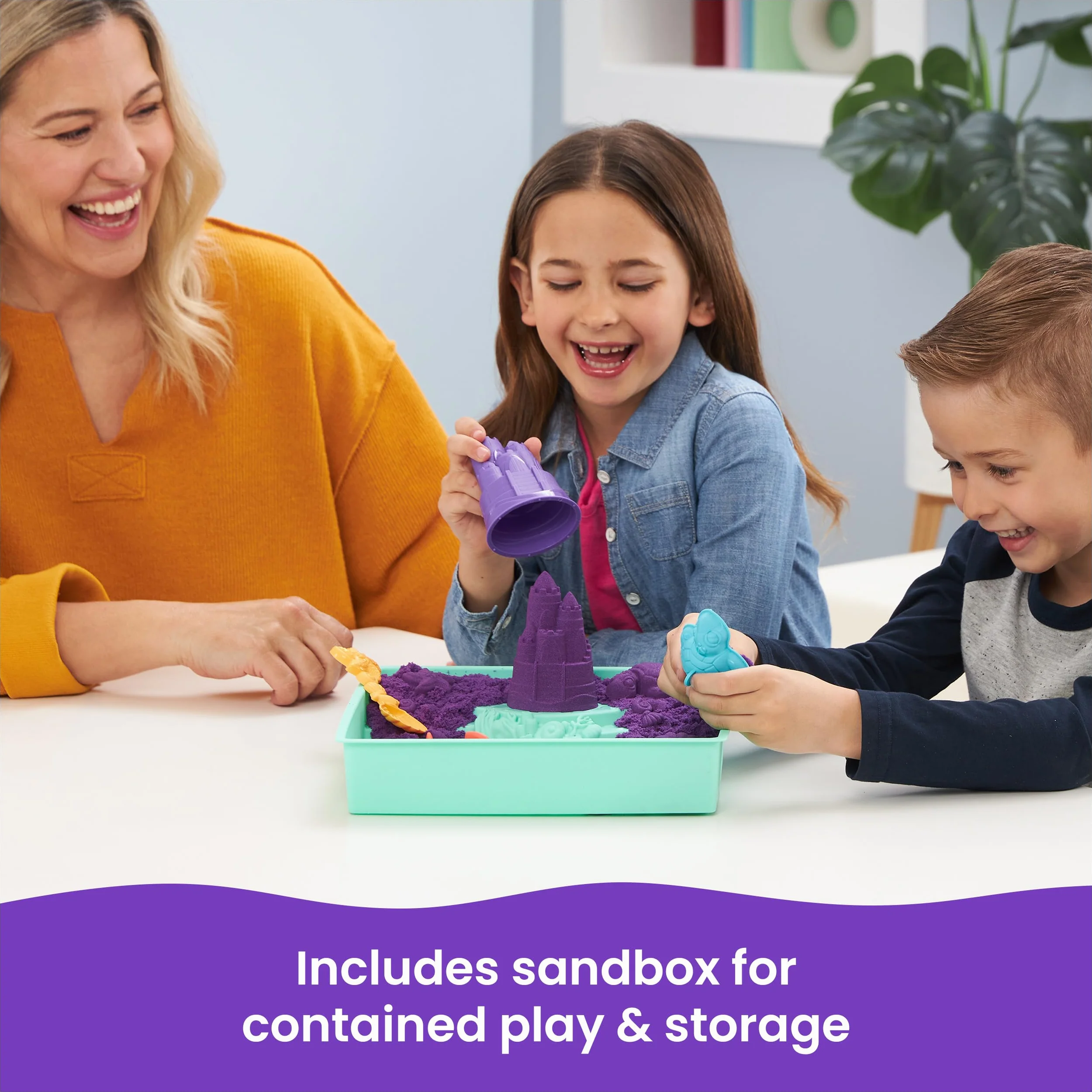 Kinetic Sand - Zestaw piaskownica. Fioletowy piasek do zabawy