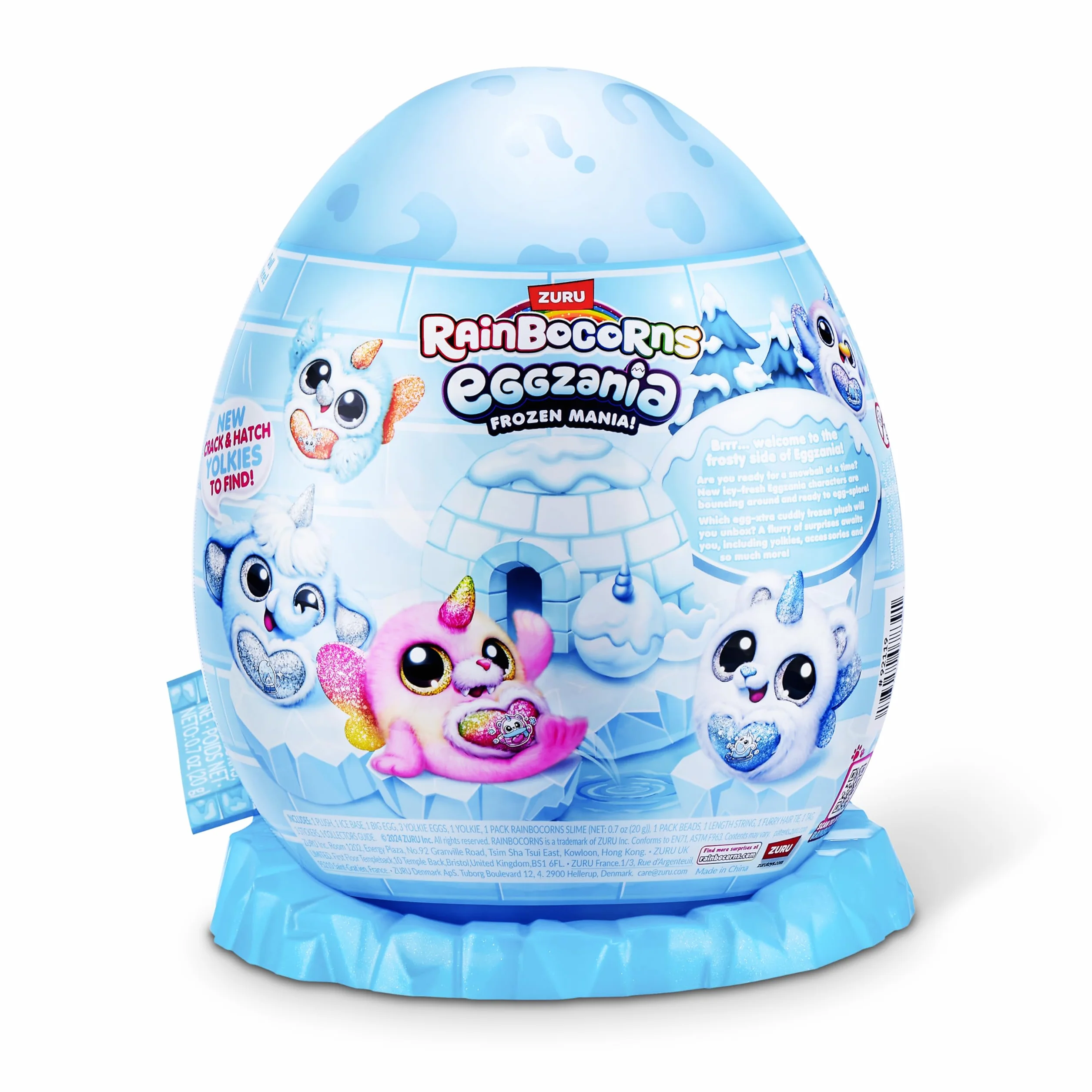 Rainbocorns Eggzania Frozen Mania od ZURU, kolekcjonerska pluszowa zabawka dla dziewczynek 3+, Glacia