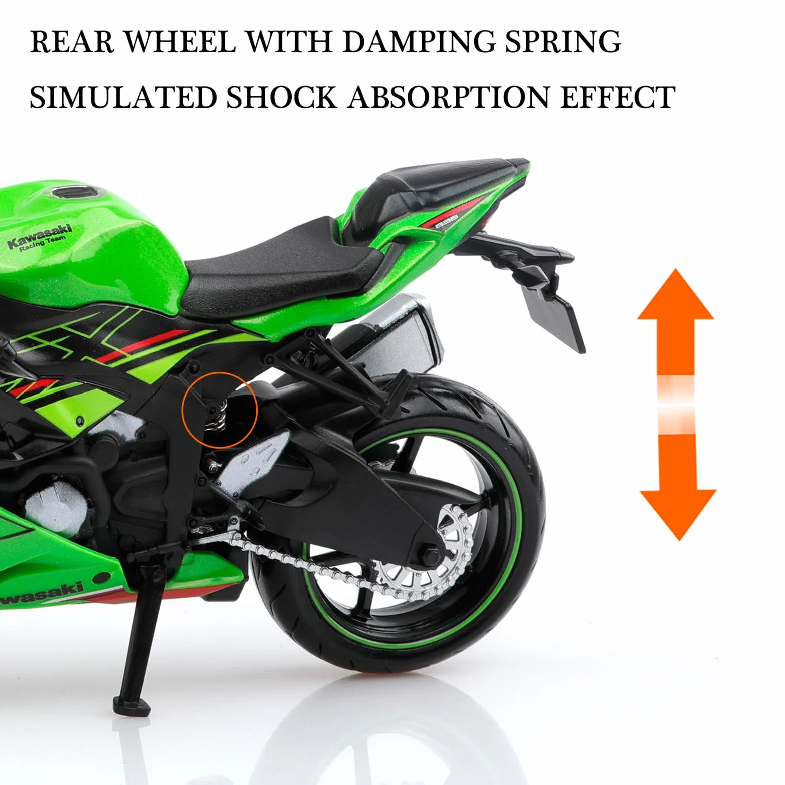 TOKAXI 1/12 skala Kawasaki Ninja Z6 odlewane plastikowe motocykle, model motocykla Kawasaki, zabawka motocykl Ninja dla chłopców i dziewcząt