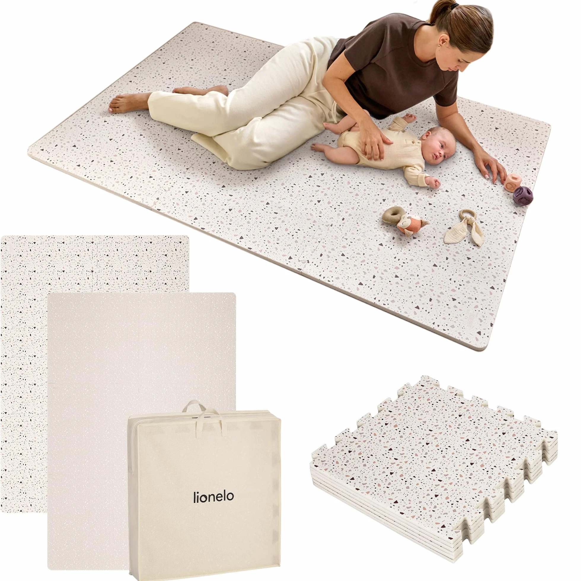 Lionelo Yoka Mata Puzzle Piankowa XPE Dwustronna Antypoślizgowa 6 Elementów Grubość 1,5 cm Wiek 0+ XXL