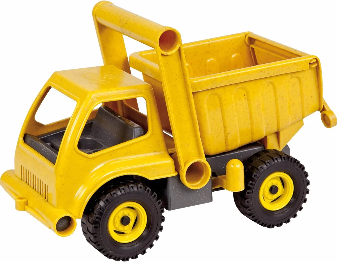 Lena 4210 EcoActives samochód ciężarowy wywrotka, pojazd budowlany ok. 27 cm, wytrzymała wywrotka, dla dzieci od 2 lat, pojazd zabawkowy w kolorze żółtym