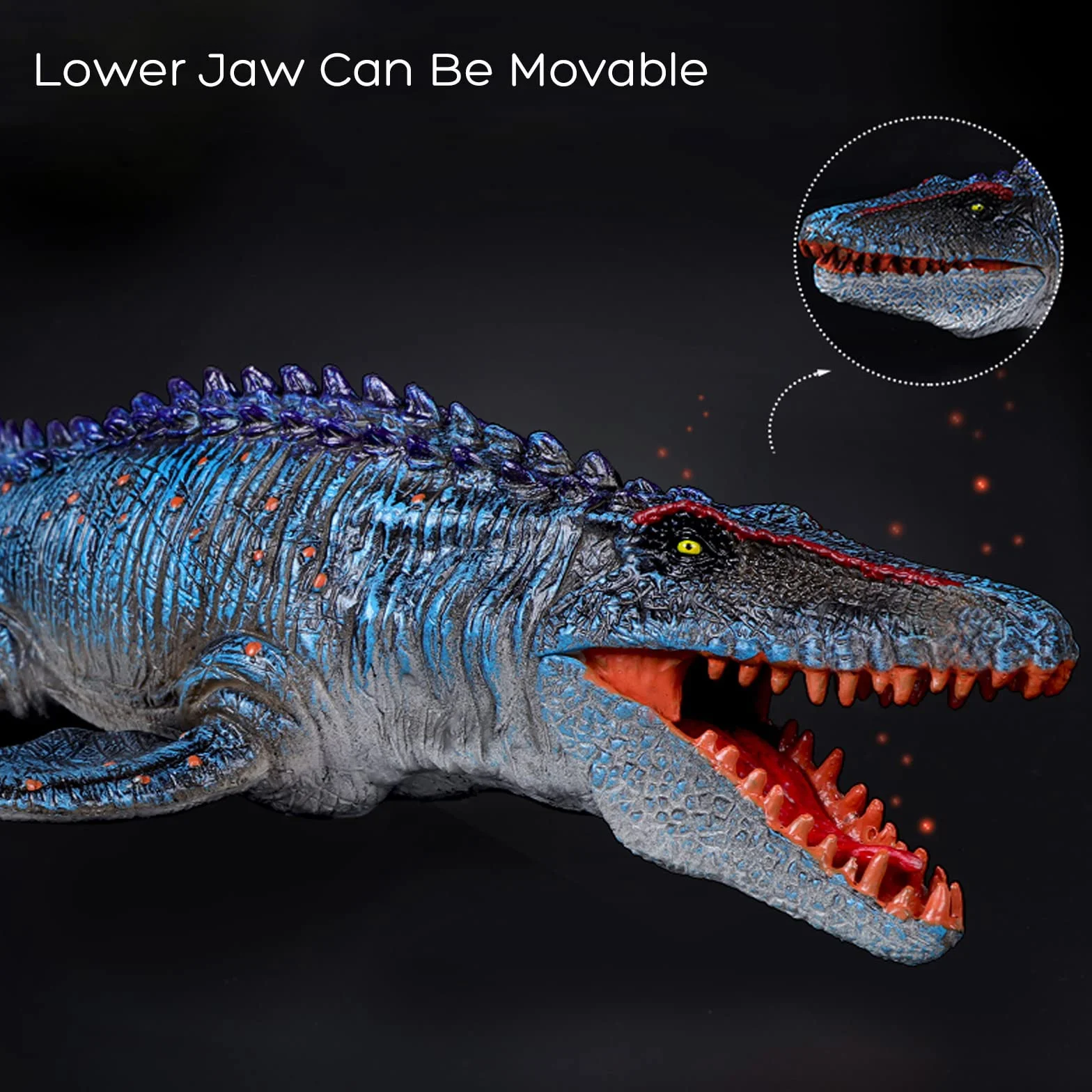 JOKFEICE Realistyczne figurki zwierząt Mosasaurus Solid Sea Animal Toy, projekt naukowy, ciasto Topper, wczesne zabawki edukacyjne Urodziny dla małych dzieci Dzieci w wieku 3 4 5 (duży rozmiar)