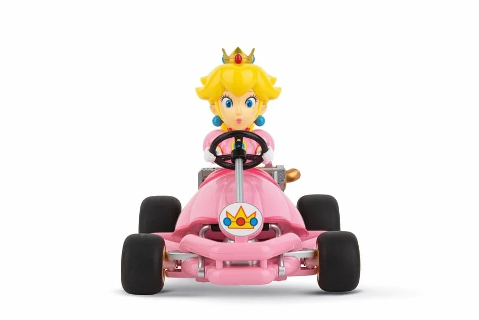 Carrera RC Mario Kart Pipe Kart brzoskwiniowy 2,4 GHz, oryginalny licencjonowany gokart do ekscytujących wyścigów, trwała, solidna konstrukcja, maksymalna prędkość 9 km/h, świetny prezent dla