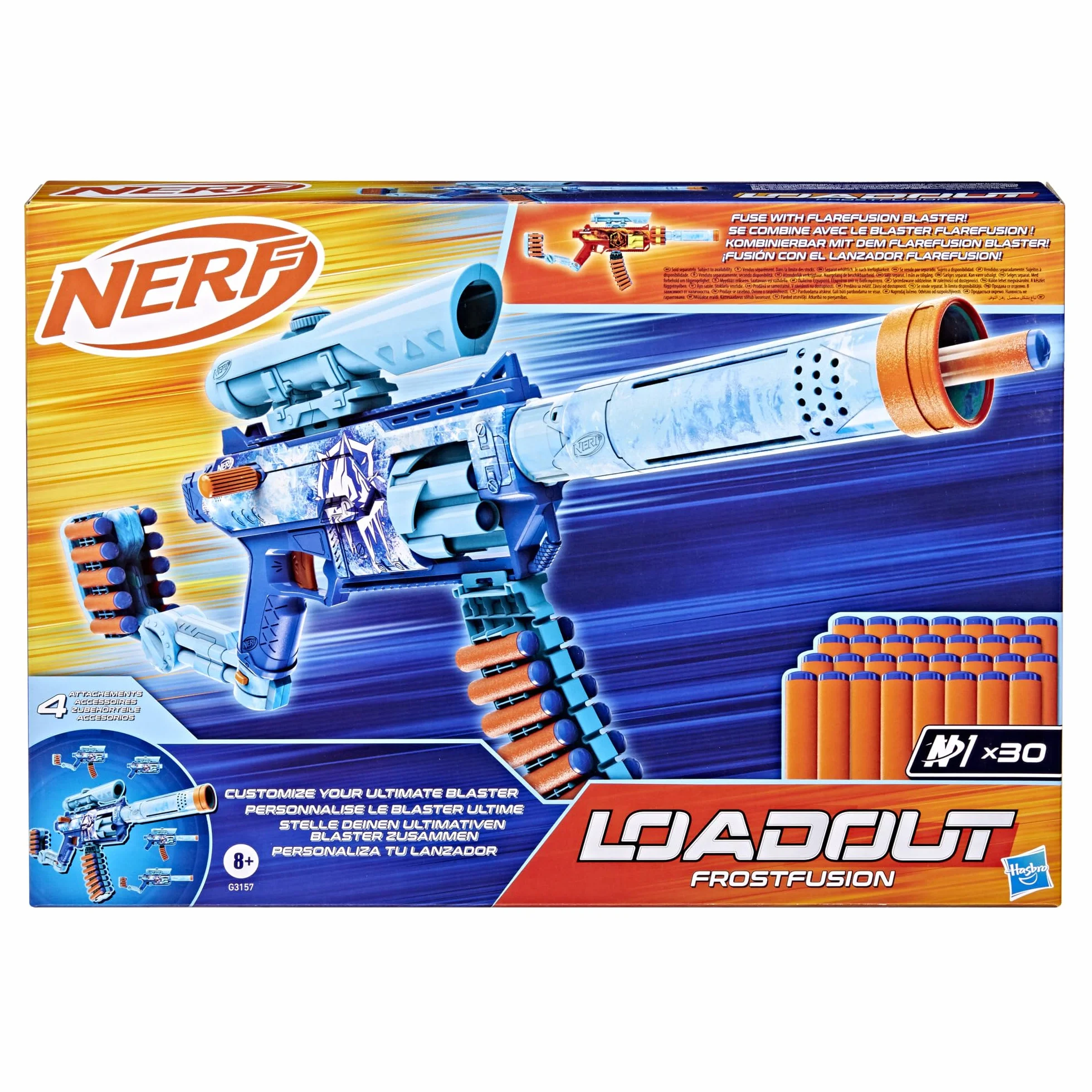 Nerf Wyrzutnia Loadout FrostFusion i 30 Strzałek N1