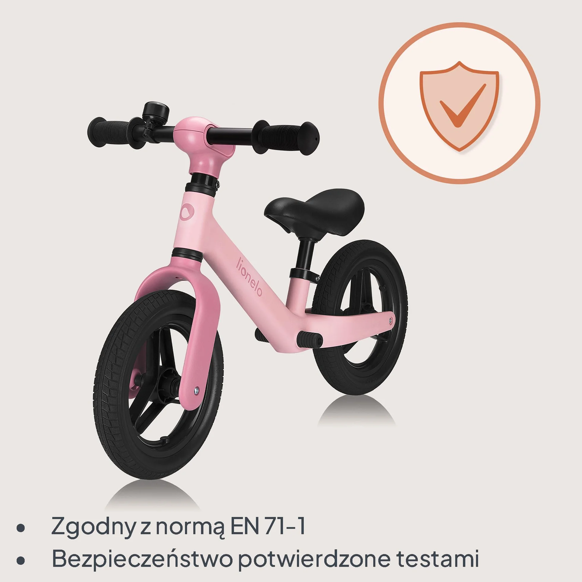 LIONELO Toni dziecięcy rowerek biegowy od 18 miesięcy do 30 kg, gumowe koła PU 25 cm, podnóżek, kosz, regulowane siedzisko i kierownica, antypoślizgowy uchwyt, lekki 2,3 kg, dzwonek