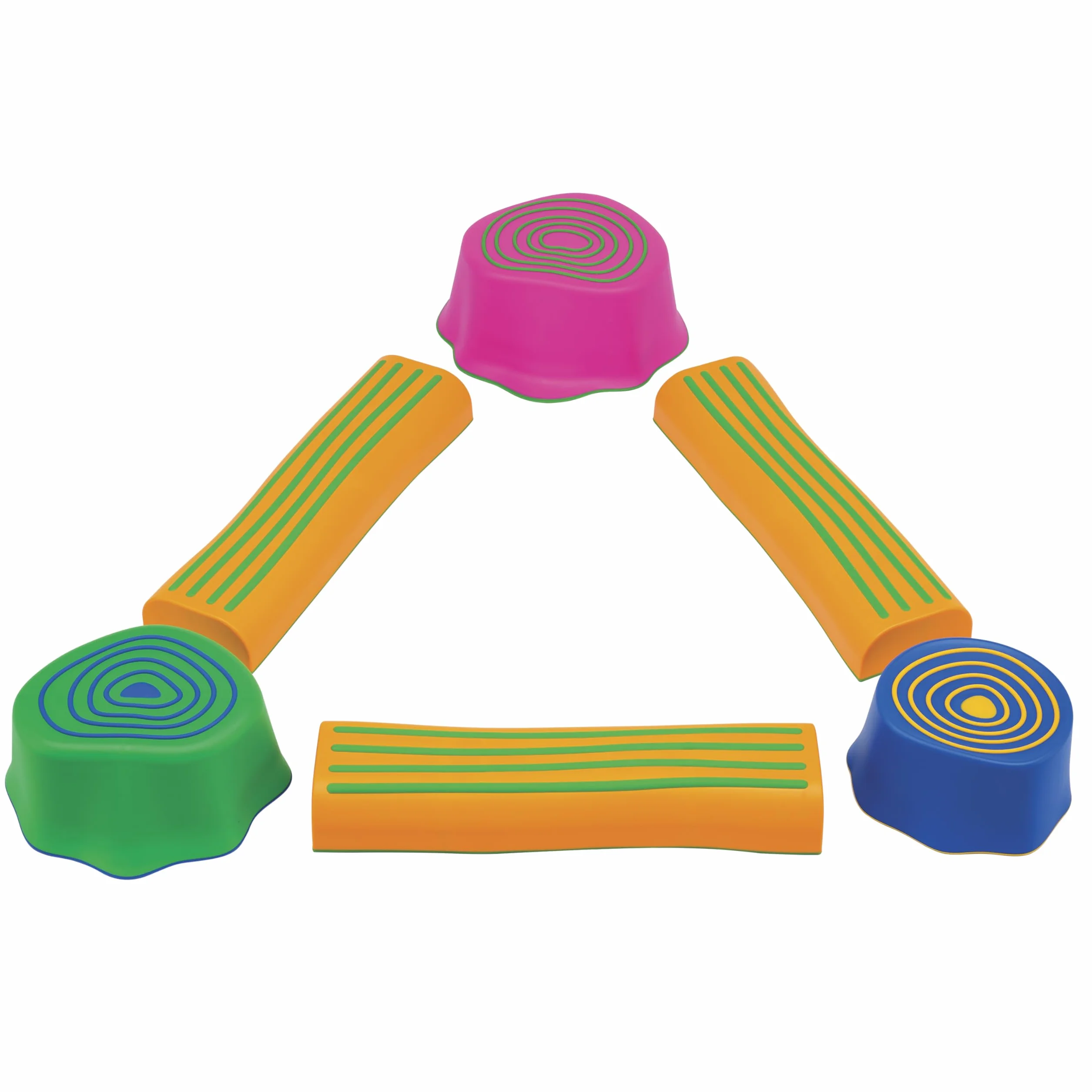 edxeducation Step-a-Trail - 6 Piece Backyard Obstacle Course for Kids - Indoor and Outdoor - Build Coordination and Confidence - Physical and Sensory Play