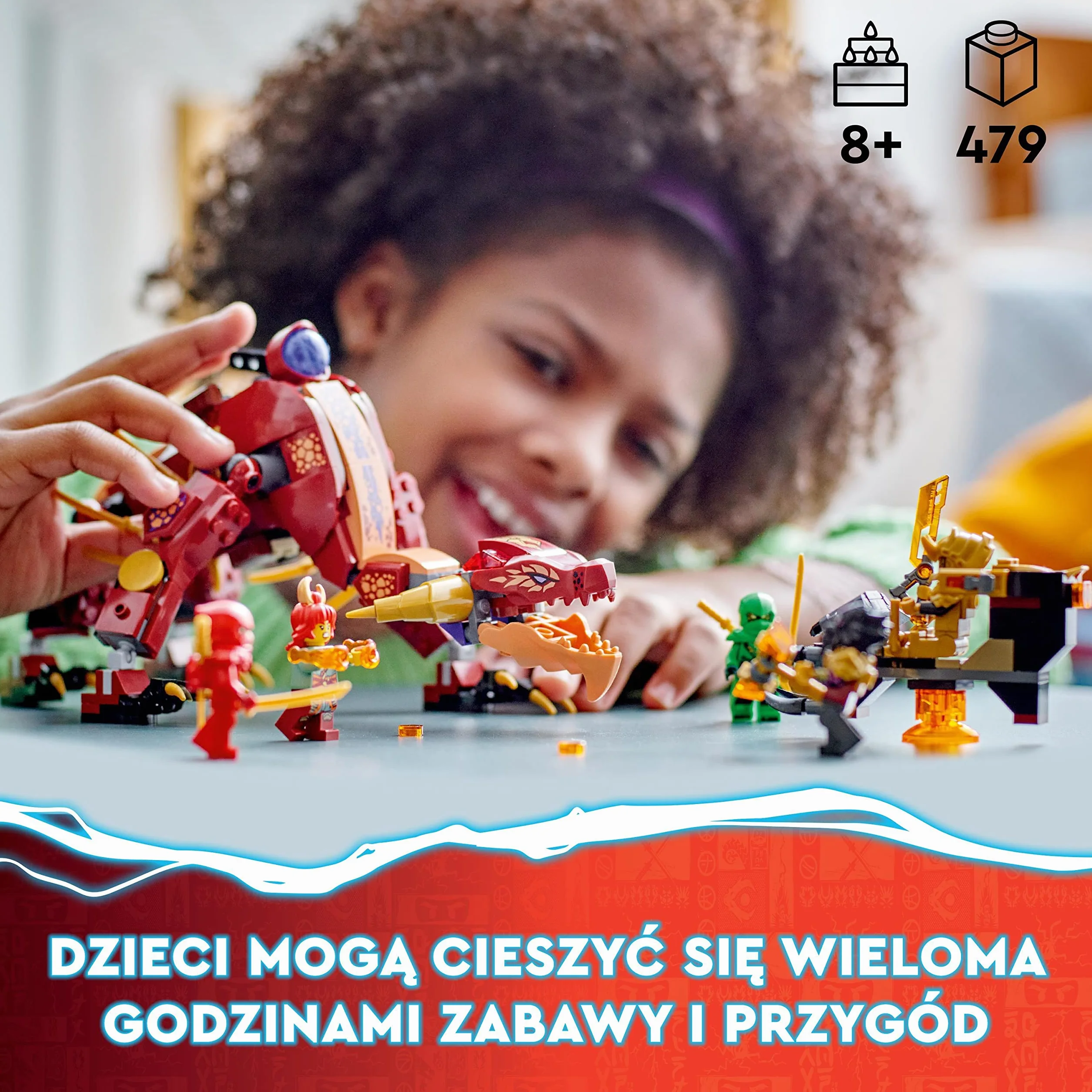 LEGO 71793 NINJAGO Lawowy smok zmieniający się w falę ognia, zestaw z serii Dragons Rising z figurką mitycznego stworzenia oraz minifigurkami Kaia i Lloyda, zabawka, prezent dla dzieci