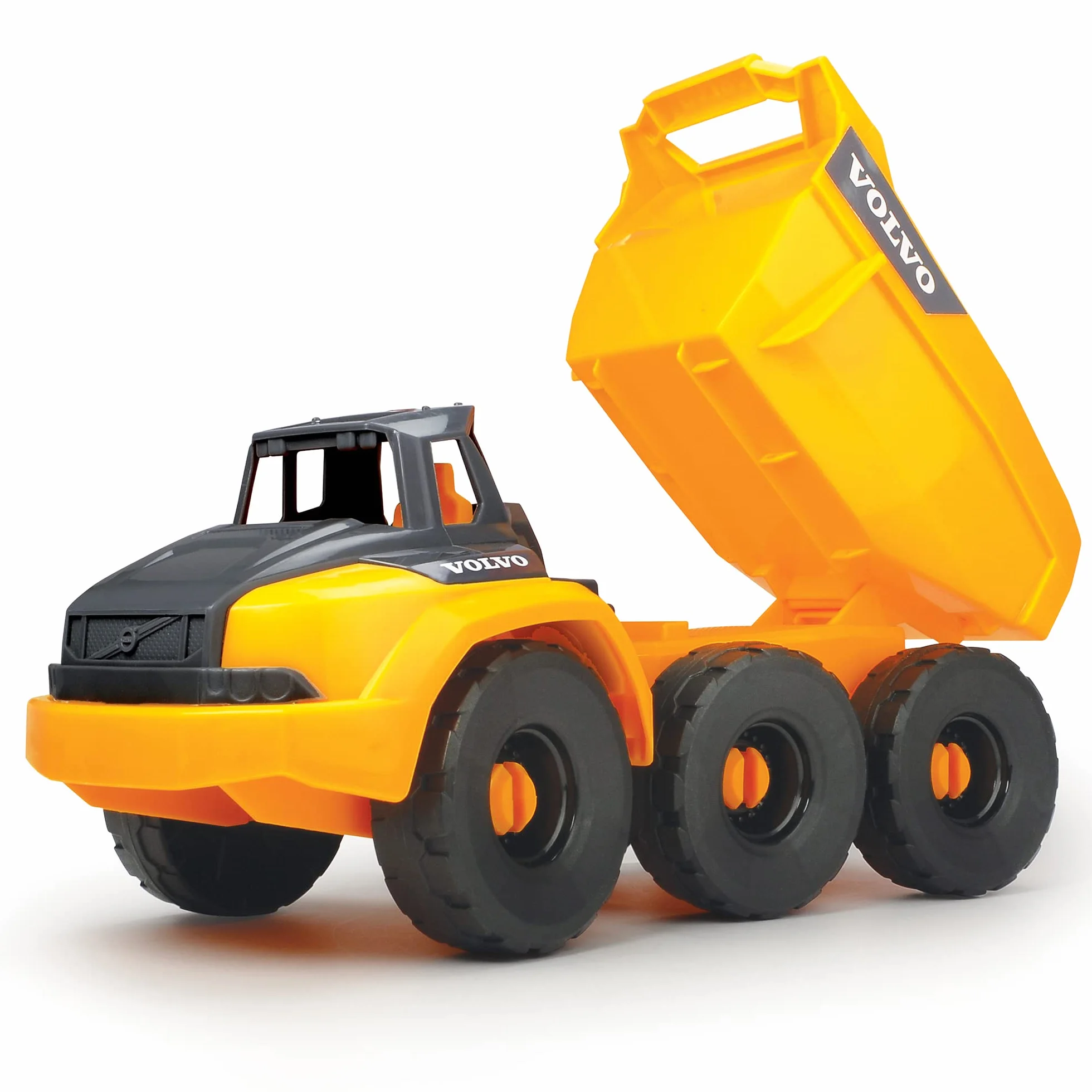 Dickie Toys 203726009 VOLVO Stacja budowlana i pojazdy budowlane koparka, wywrotka, dźwig obrotowy 360°, zestaw plac budowy, światło i dźwięk, prezent dla dzieci od 3 lat, wymiary 22x34x39 cm