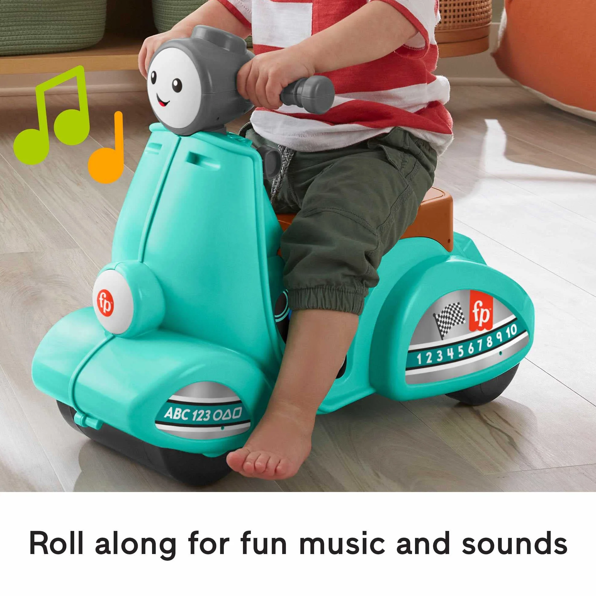 Fisher-Price HMV76 - zabawka jeżdżąca na hulajnodze dla maluchów z treścią edukacyjną Smart Stages do odgrywania ról, wersja wielojęzyczna, zabawka edukacyjna, baby playzeg od 12 miesięc