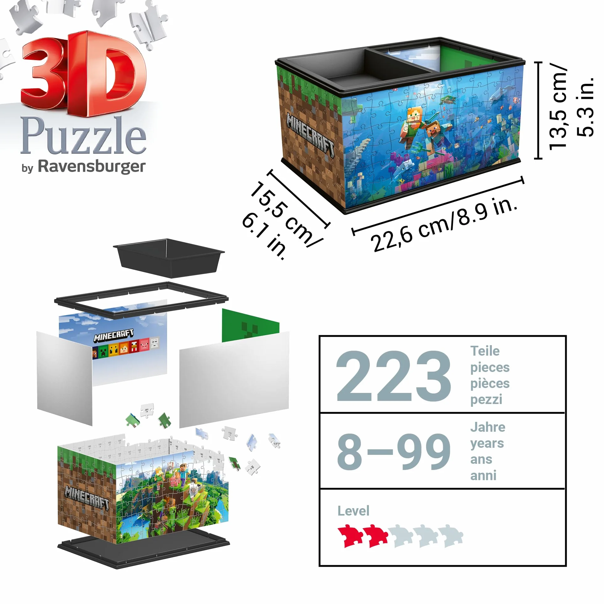 Puzzle 3D Szkatułka Minecraft