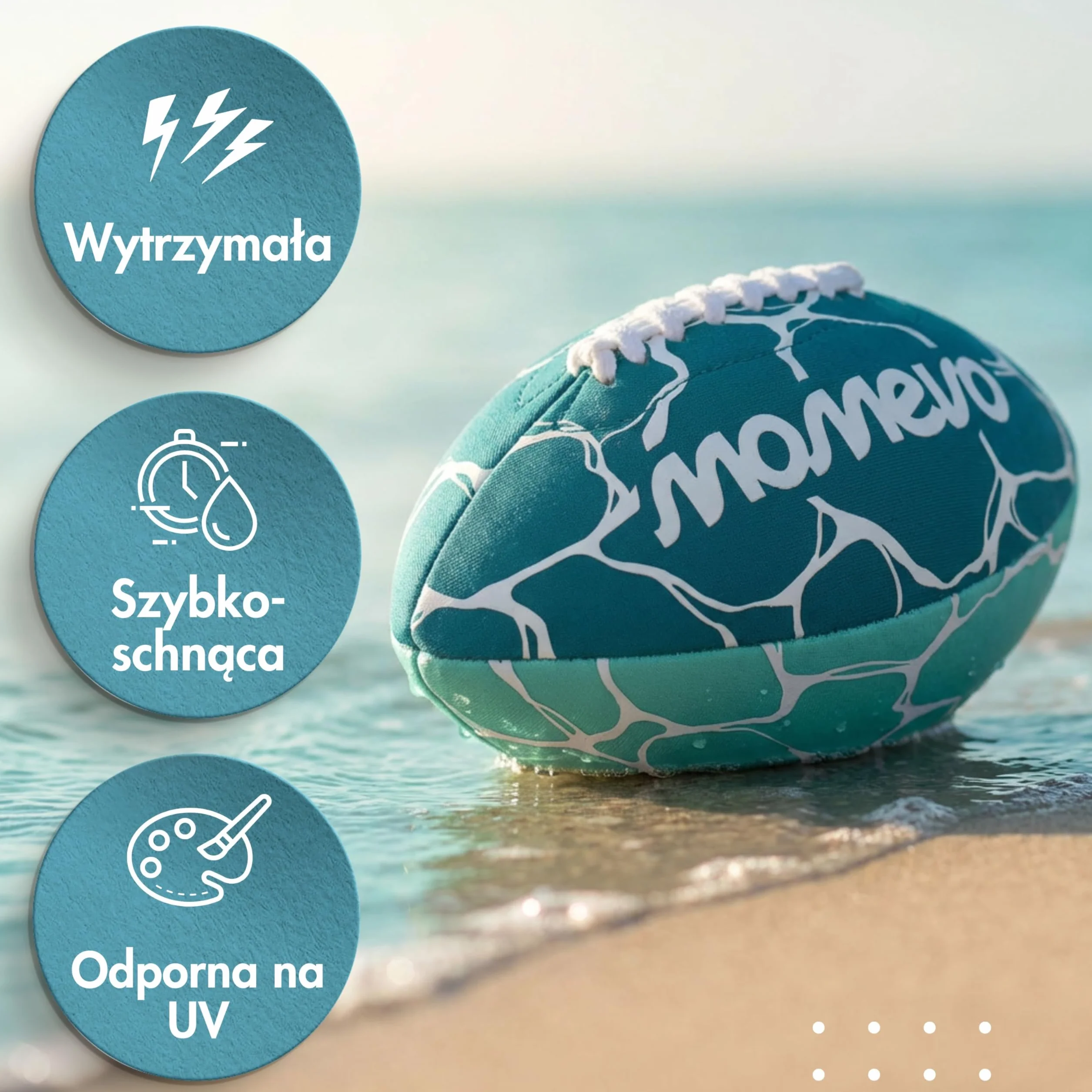 Piłka wodna Momevo BeachBuddy z neoprenu dla dzieci w wieku od 2 lat – miękka piłka dziecięca do użytku na zewnątrz