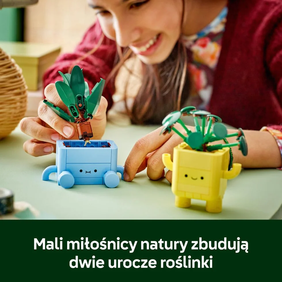 LEGO Botanicals Wesołe roślinki, dracena i pilea w doniczkach, zabawka konstrukcyjna dla dziecka, pomysł na prezent dla 9-latki, dla dziewczynki i chłopca, dekoracje do pokoju dziecięcego 10349
