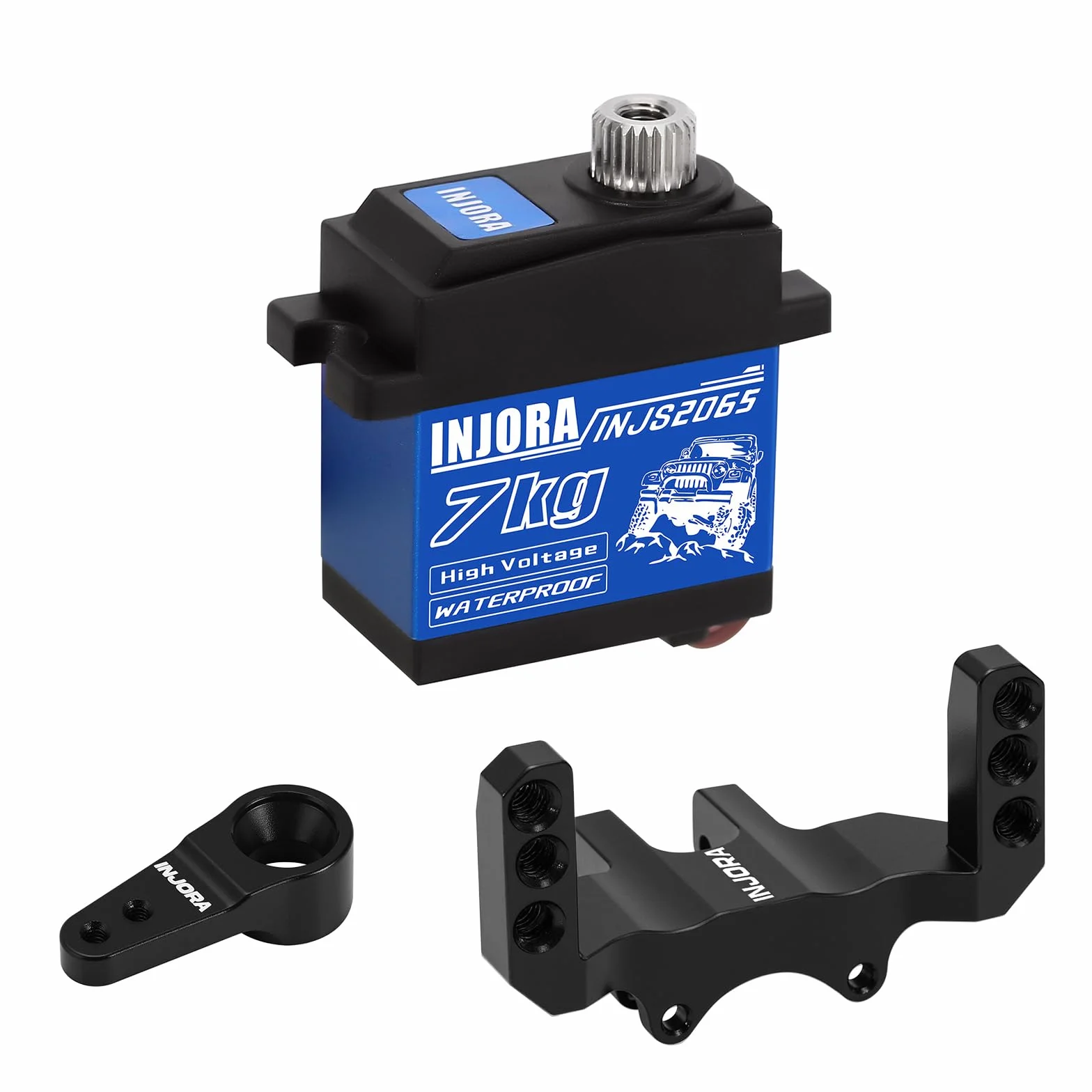 INJORA 7 kg wodoodporne serwo 2065 z uchwytem i ramieniem do 1/24 Axial SCX24