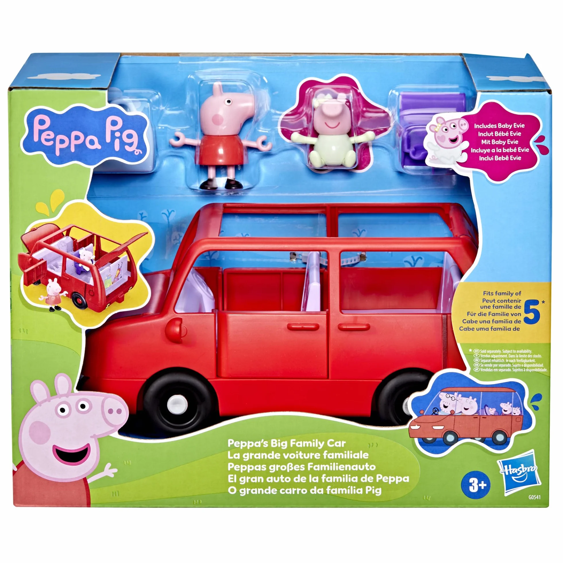 Peppa Pig Zestaw do Zabawy Świnka Peppa Duże Auto Rodziny Peppy