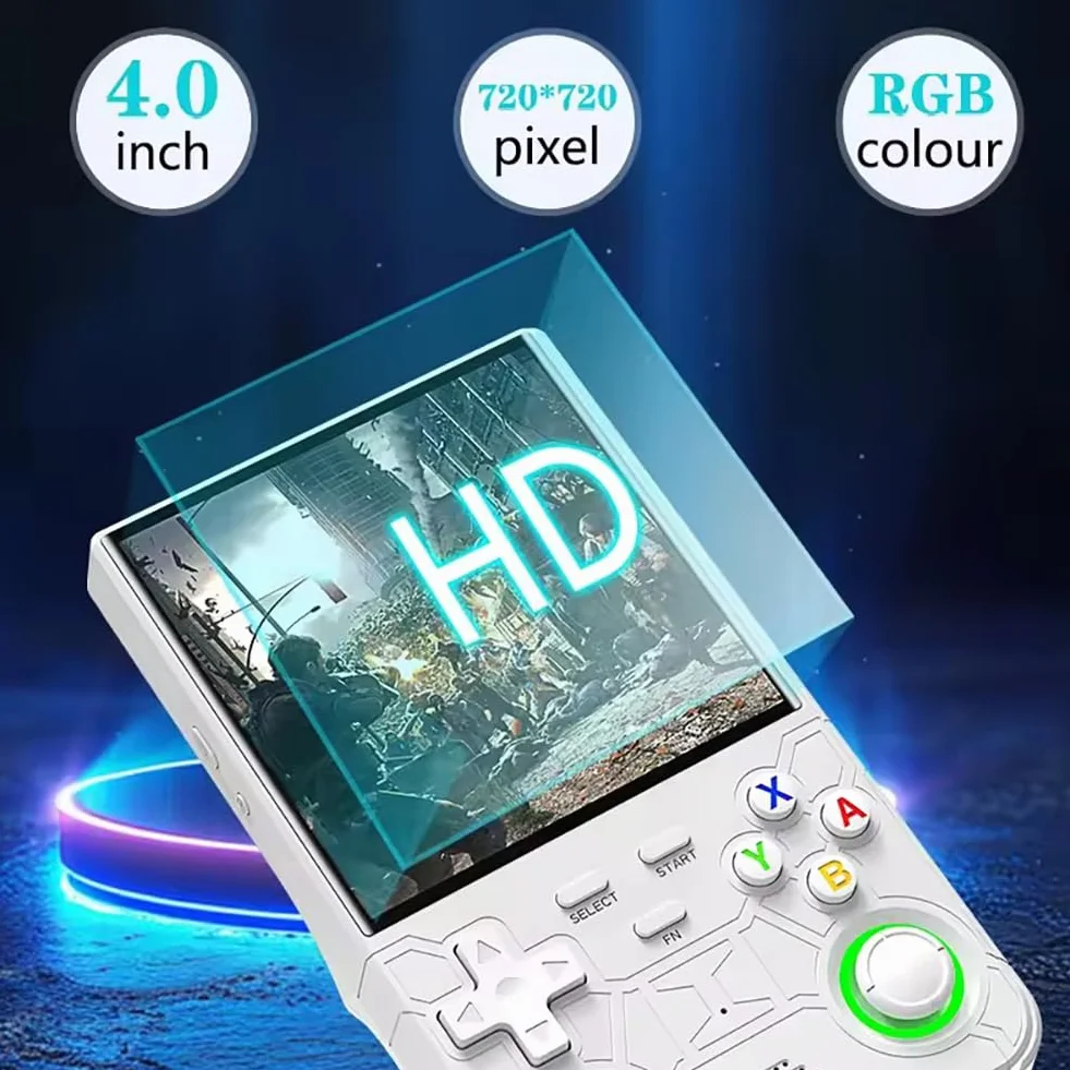 R36 Ultra retro przenośna konsola do gier z systemem Open Source Linux, ekran IPS 4,0 cala, karta TF 64G/128G zawiera ponad 15 000 + 30000 gier, obsługa Wi-Fi, ręczna konsola emulatora gier retro