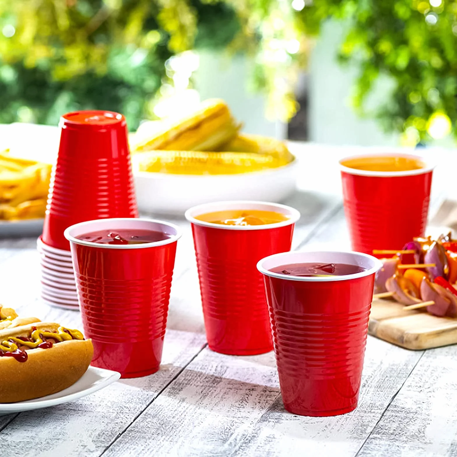 Frasheng Beer Pong Party Cups 100 sztuk 12 piłek Plastikowe Kubki 16 uncji Wielokrotnego Użytku Zestaw