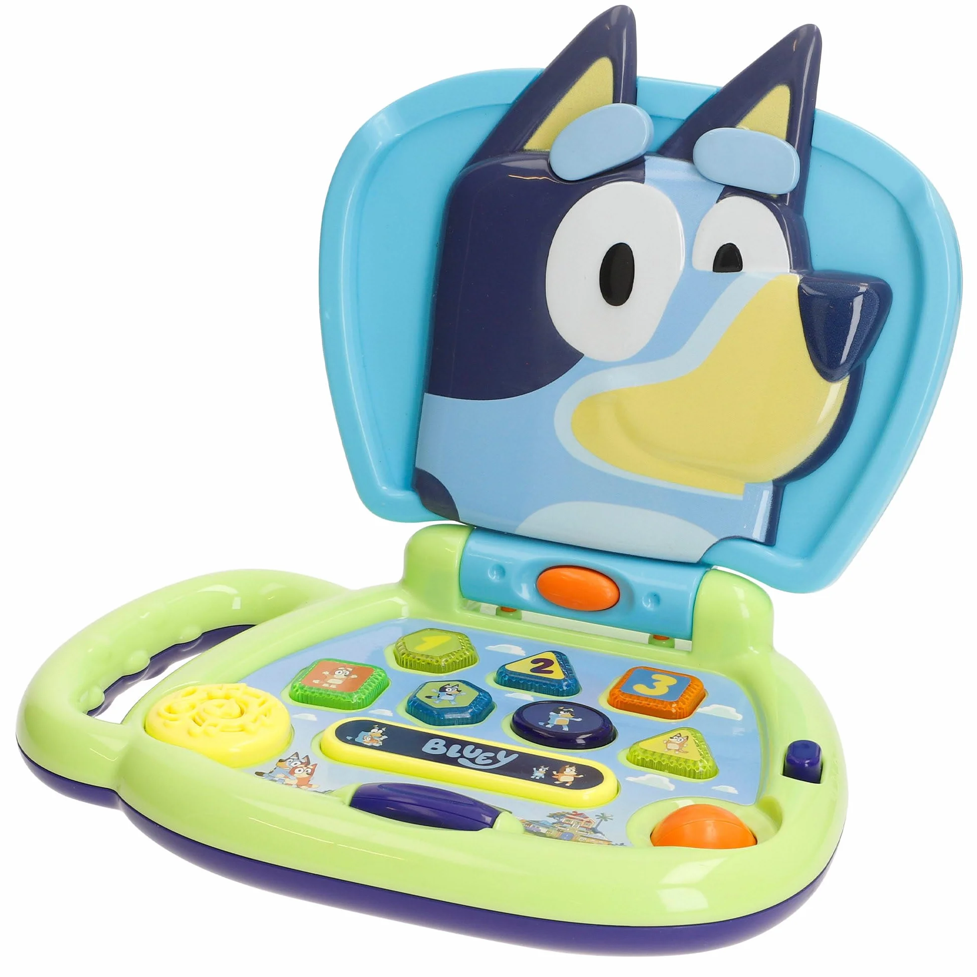 ColorBaby Bluey My First Computer interaktywny komputer z dynamicznymi przyciskami, oficjalna licencja, zabawka angielska dla dzieci +6
