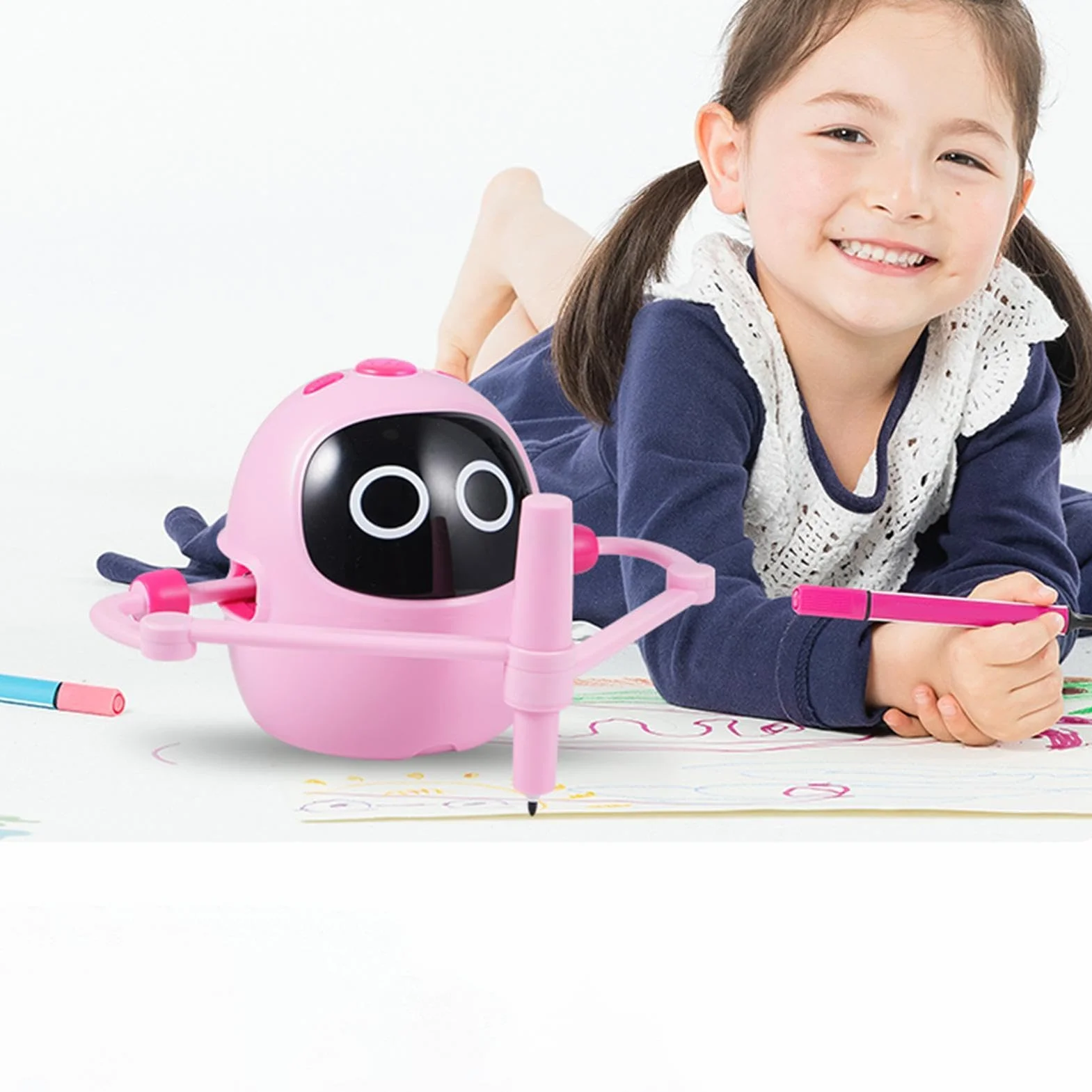 Robot Rysujący Dla Dzieci,Interaktywna zabawka edukacyjna | Automat Do Rysowania Z 100 Kartami I 5 Pisakami,Na Urodziny Dom Szkoła Klasa Pokój Zabaw Przyjęcie Dzieci W Wieku 3-12 Chłopcy