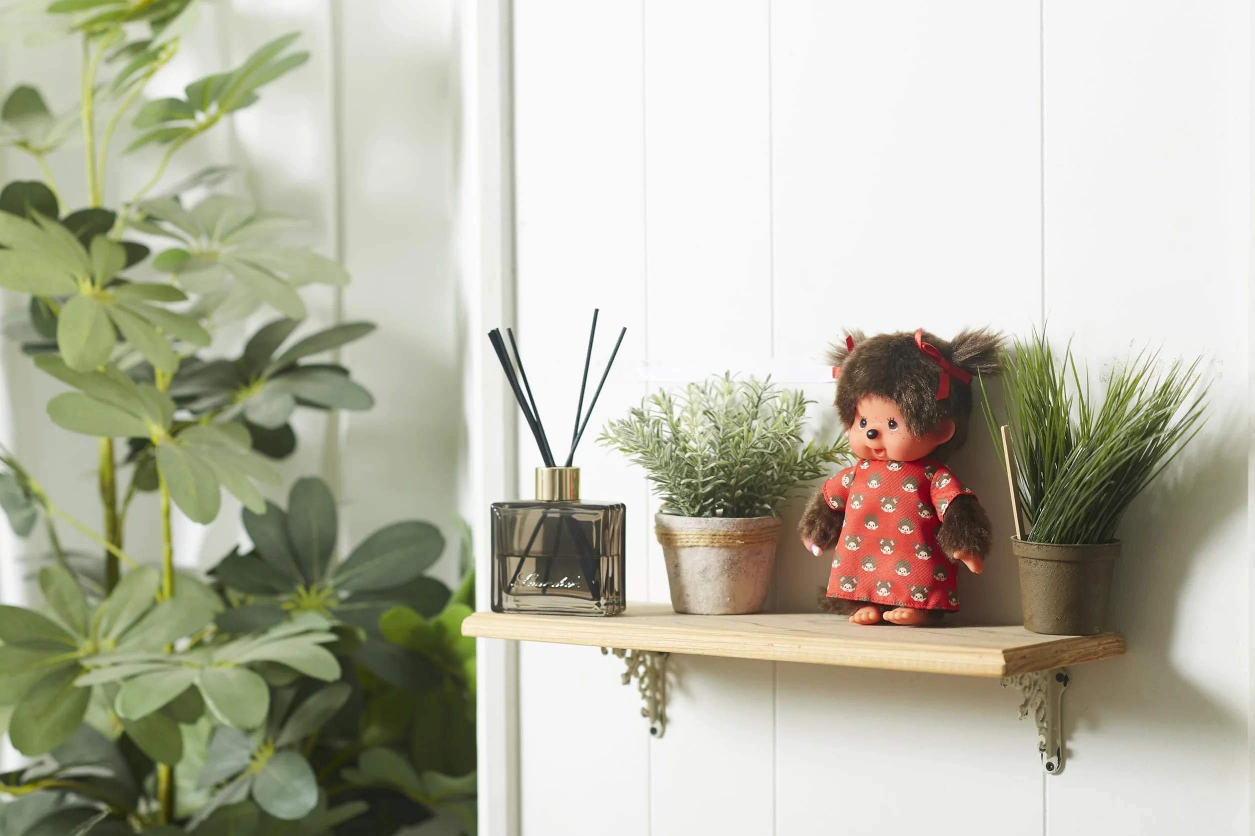 Sekiguchi Monchhichi 221295 Oryginalna Dziewczynka Pluszowa Figurka 20 cm Brązowy Plusz