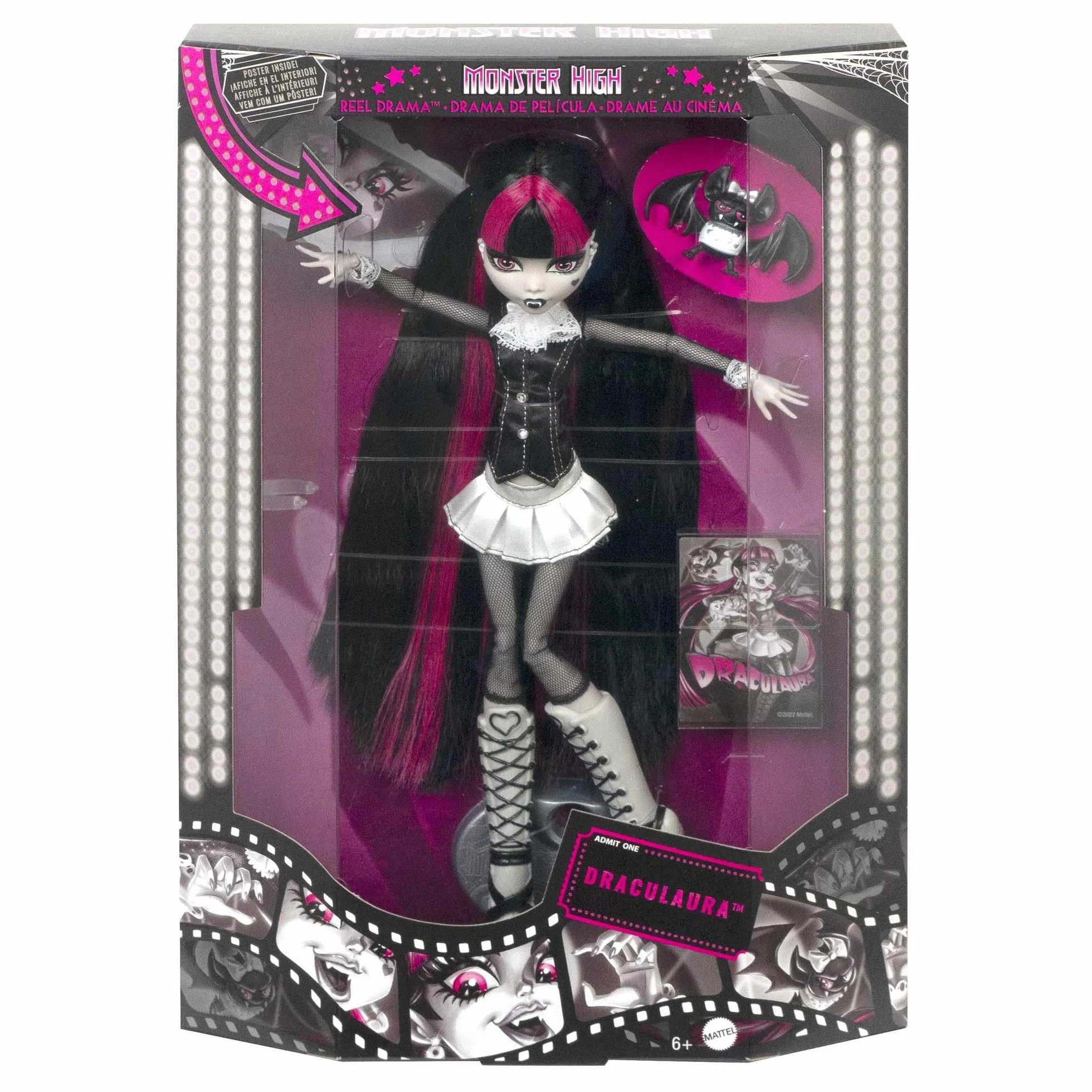 Monster High Reel Drama Straszny Seans Draculaura Lalka kolekcjonerska HKN27