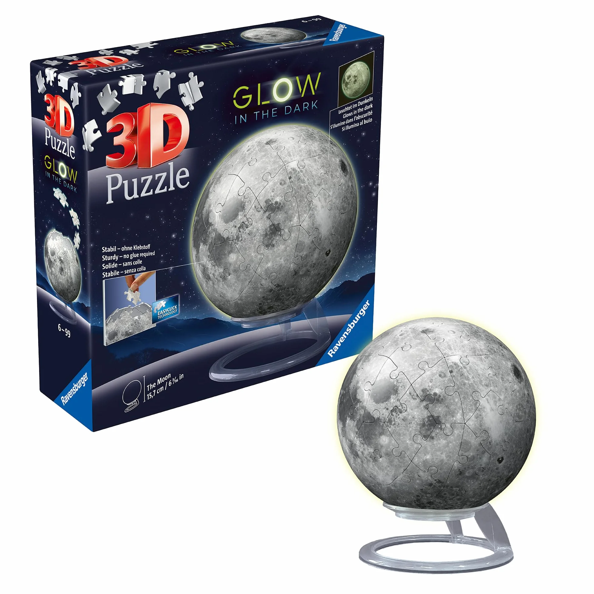 3D Puzzle-Ball Der Mond - Glow-in-the-Dark: Erlebe Puzzeln in der 3. Dimension
