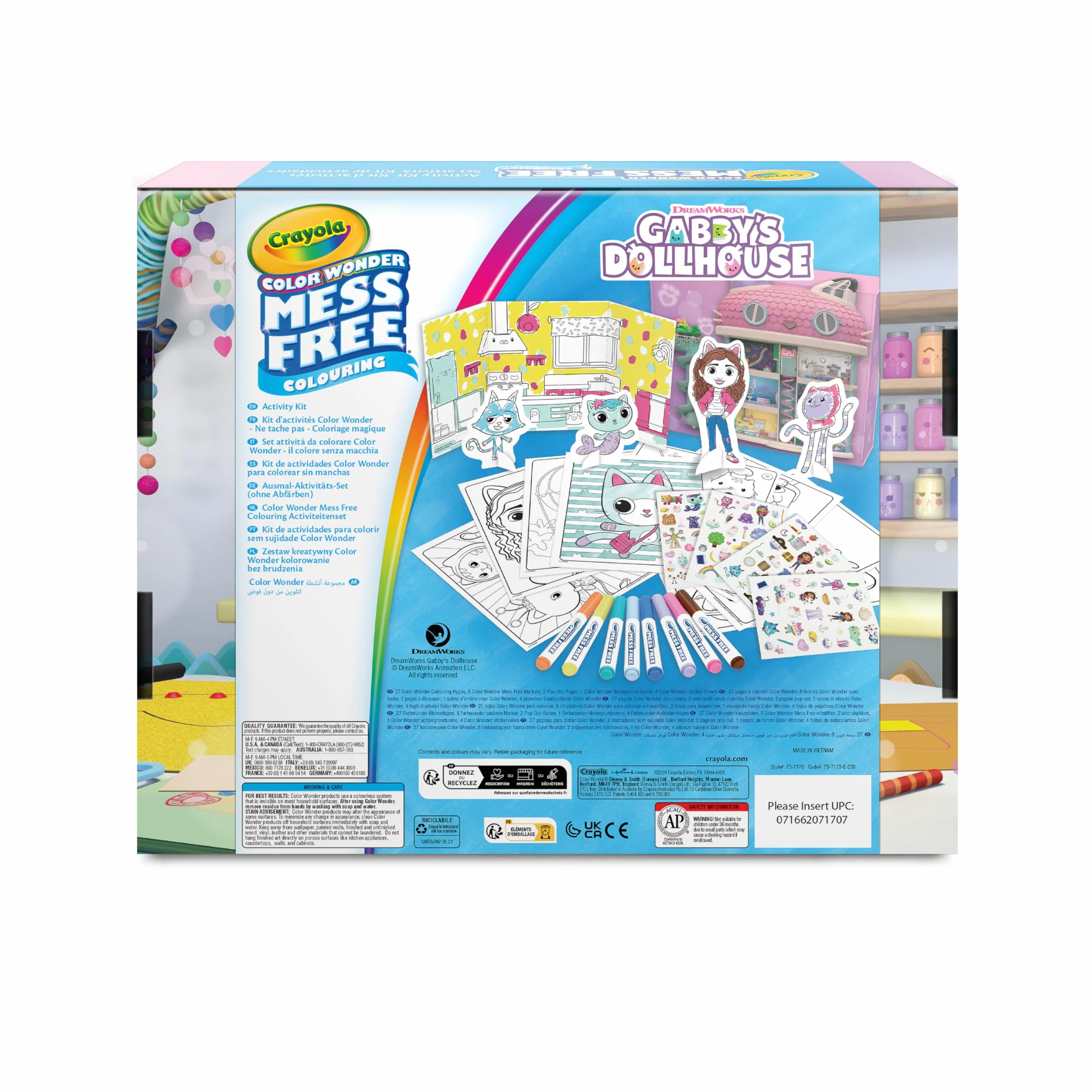 CRAYOLA Color Wonder Activity Kit Gabby's Dollhouse | Zabawa w kolorowanie bez bałaganu | Zawiera 40 sztuk | Od 3 lat