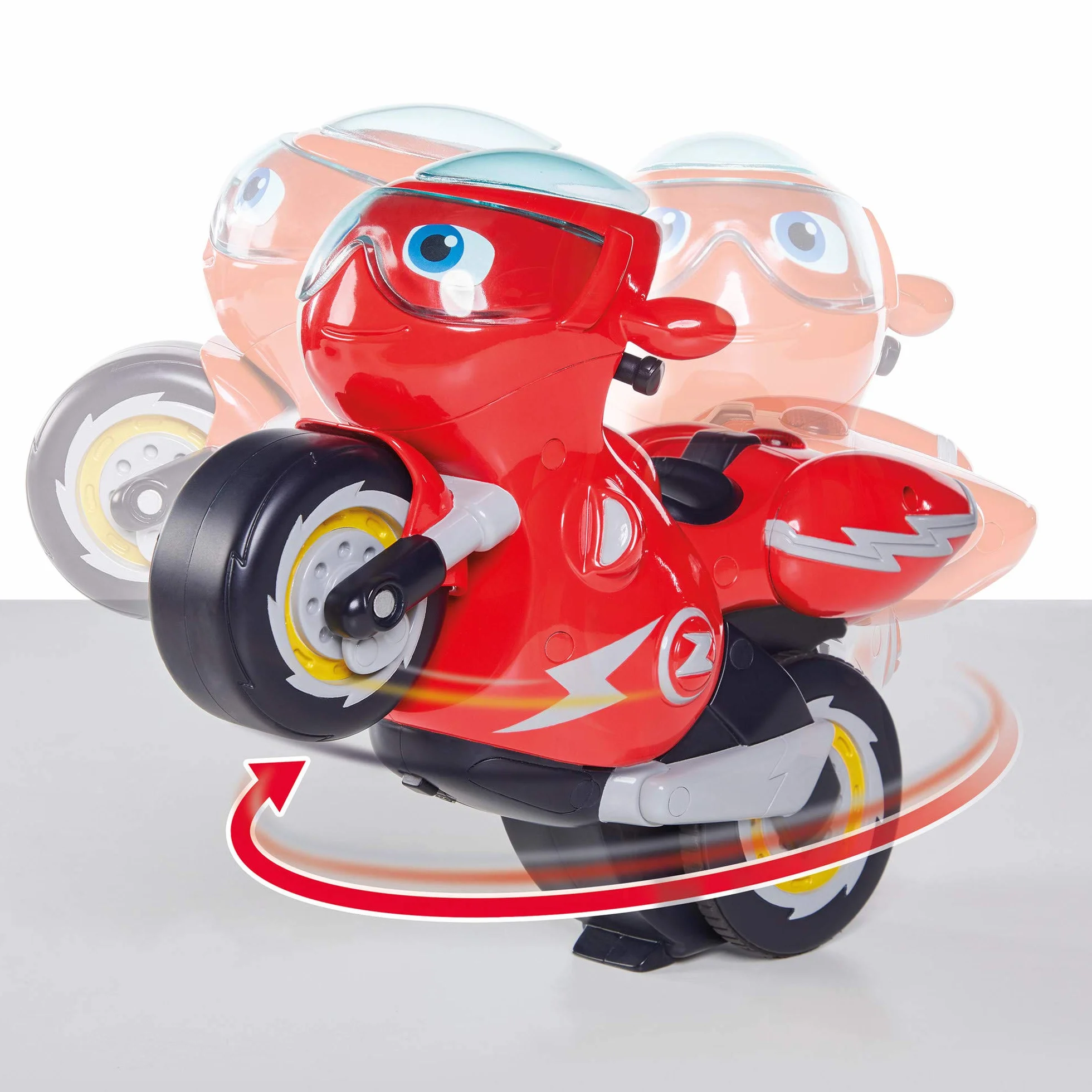 RC Turbo Trick Ricky, motocykl kaskaderski z pilotem zdalnego sterowania sprawia, że Wheelies i zapierające dech w piersiach obroty o 360 stopni, Ricky Zoom zapewnia doskonałe przygody dla