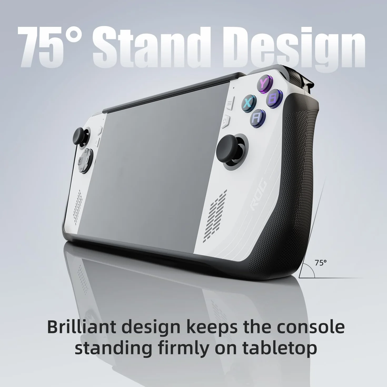 Skull & Co. GripCase Ally for ROG Ally: A Soft Protective Case with Textured Grips Full Protection and Stand, Absorption Non-Slip and Anti-Scratch Cover Design - Frosted Clear