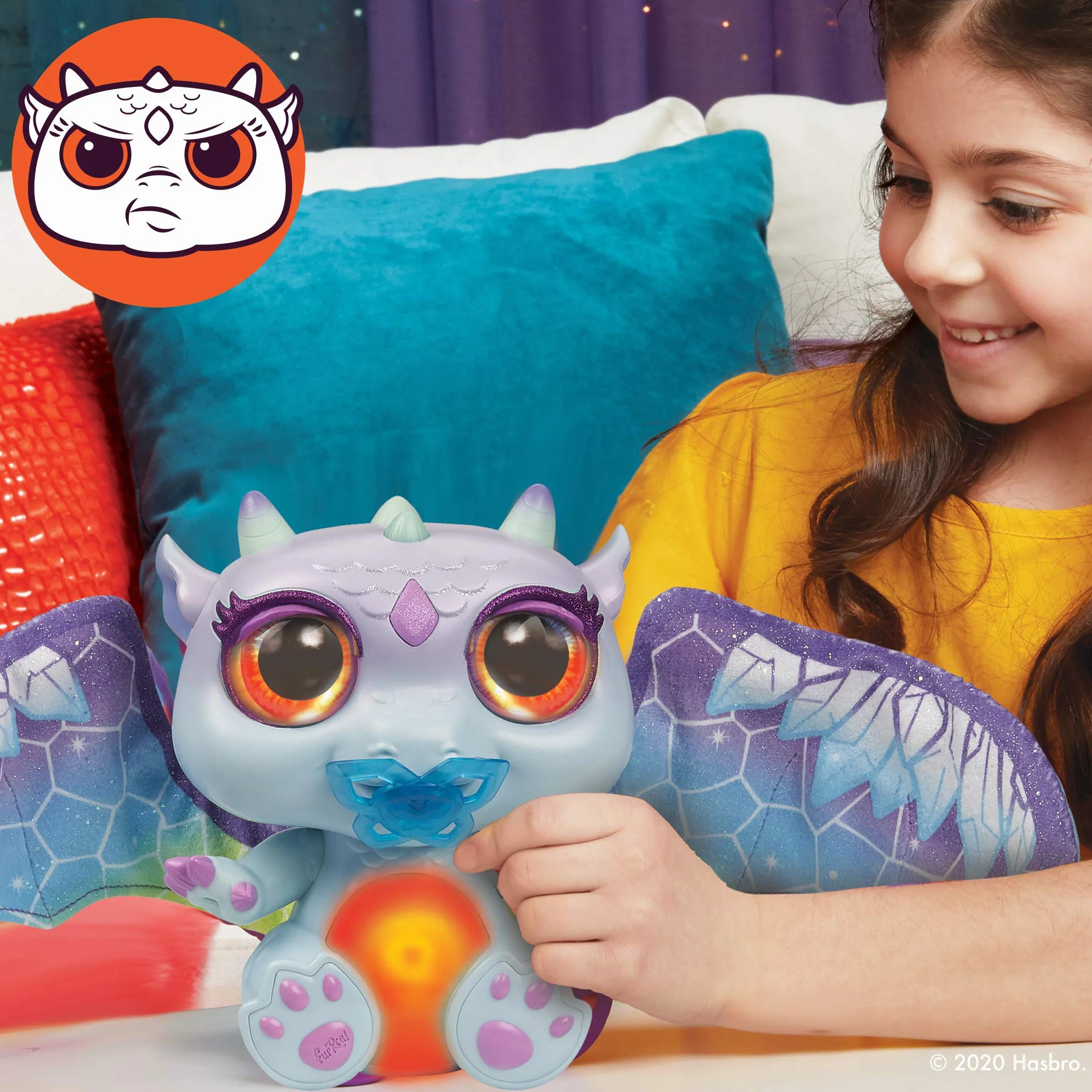 FurReal friends Moodwings Snow Dragon Interaktywna zabawka dla zwierząt domowych, ponad 50 dźwięków i reakcji, wiek od 4 lat [wyłącznie w serwisie Amazon] – wyłącznie w serwisie Amazon