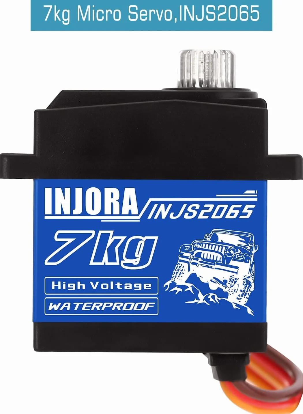 INJORA 7 kg wodoodporne serwo 2065 z uchwytem i ramieniem do 1/24 Axial SCX24