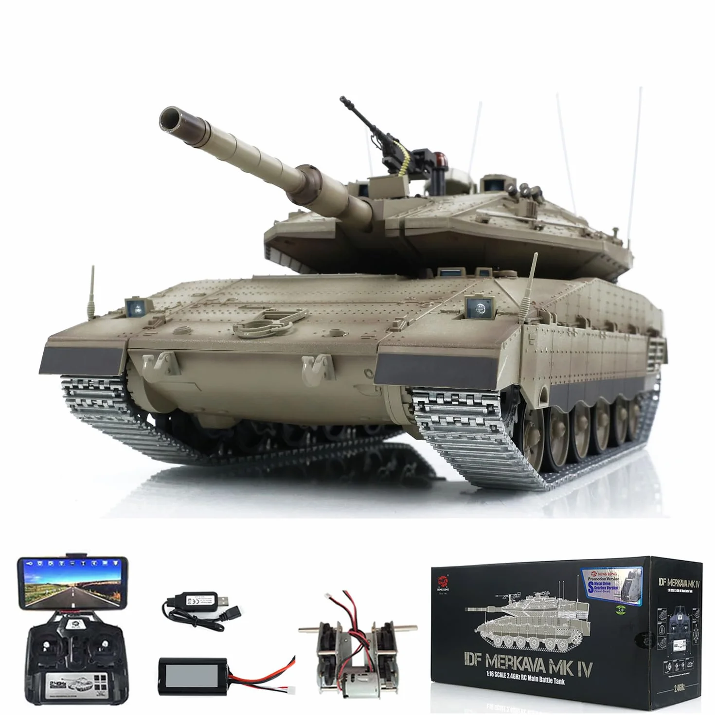 TOUCAN RC HOBBY 1:16 3958 RC Main Battle Tank IDF Merkava MK IV FPV Upgrade Edition